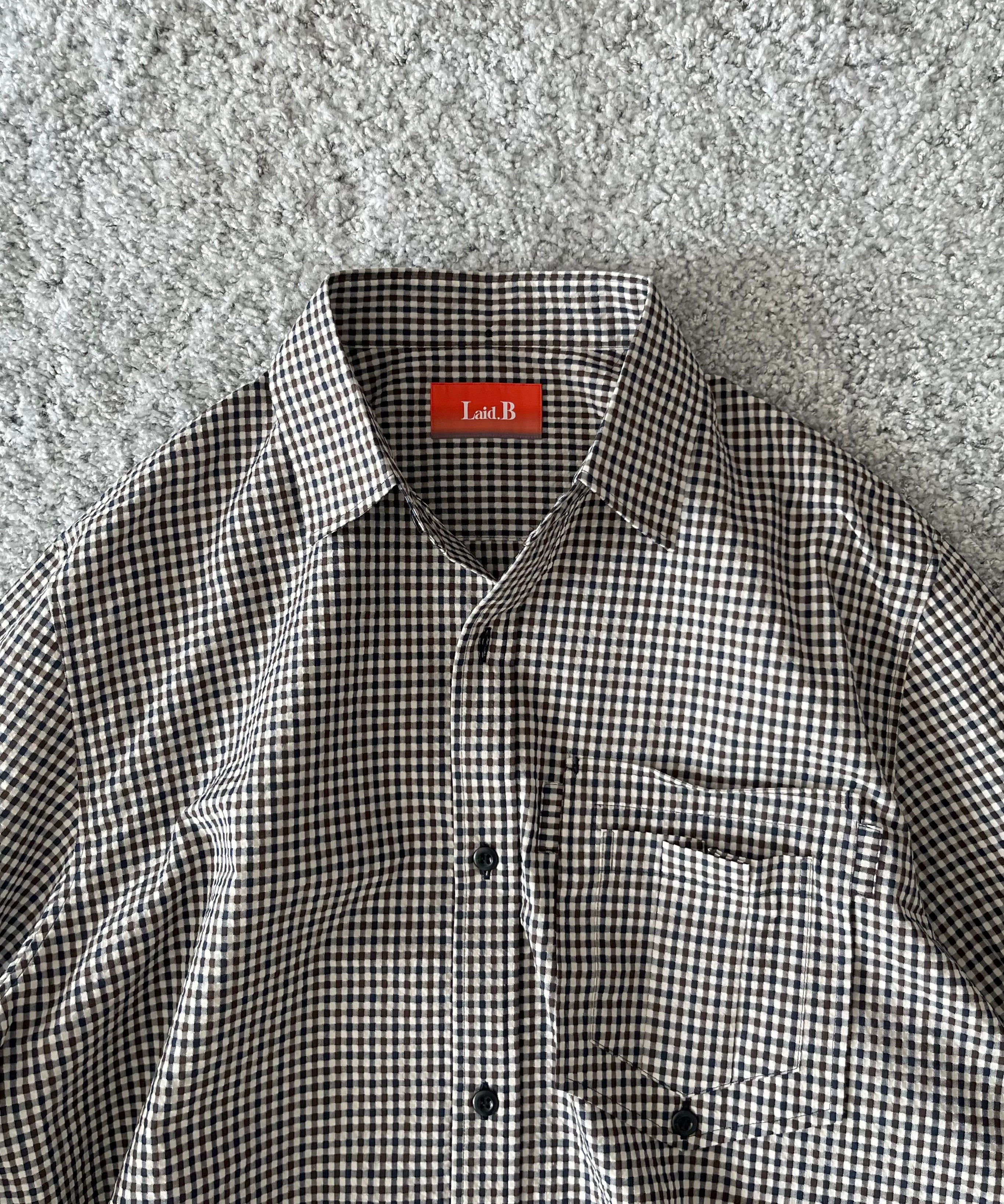 Laid.B Inside out pocket shirts "BLUE/BROWN"