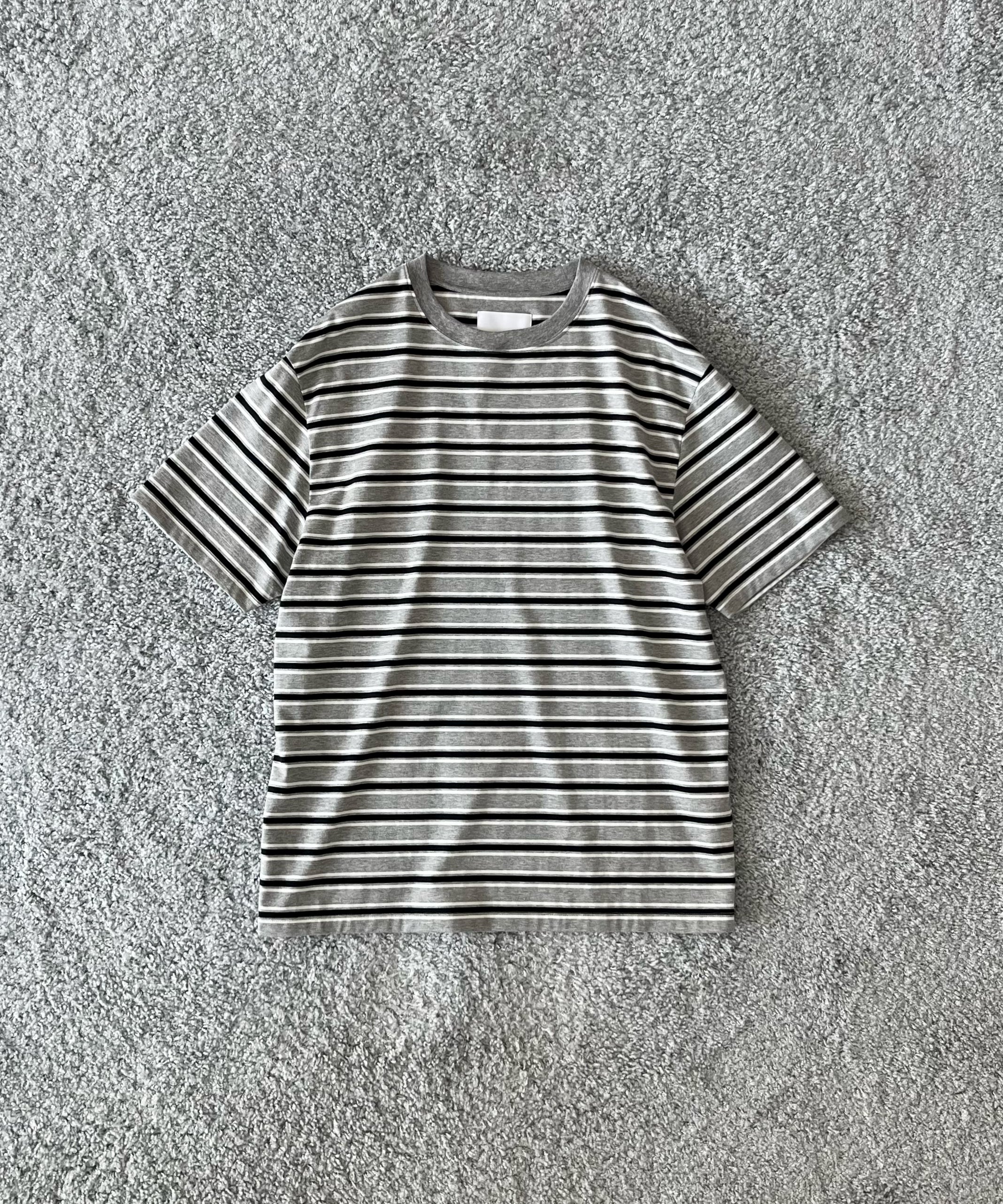 KAIKO C neck border t-shirts "SAX"
