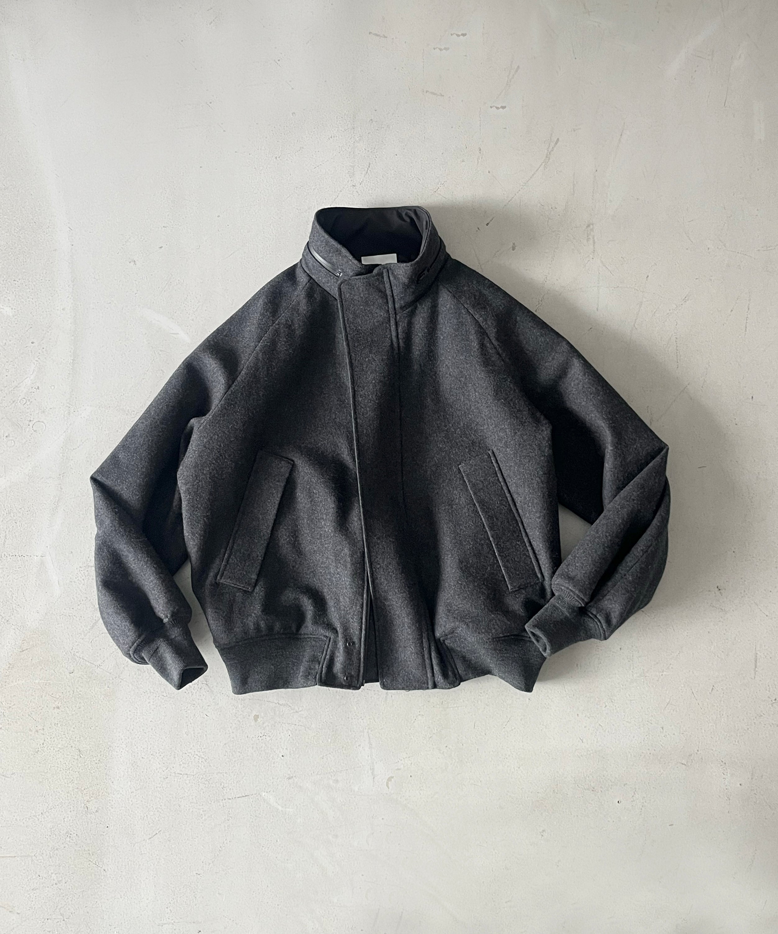 KAIKO Water-repellent wool melton blouson "C.GRAY"