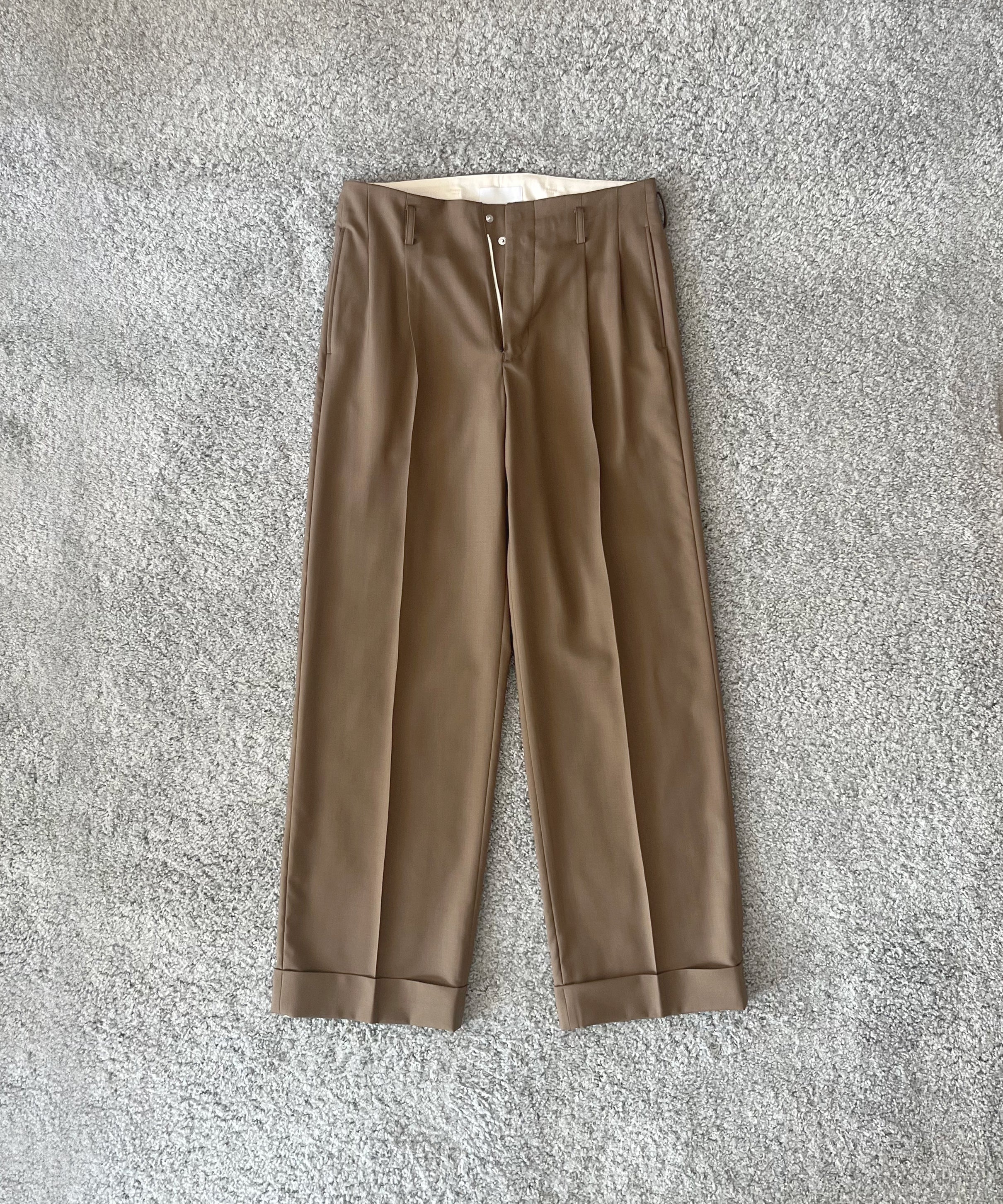 KAIKO Wool wide slacks "L.BROWN"