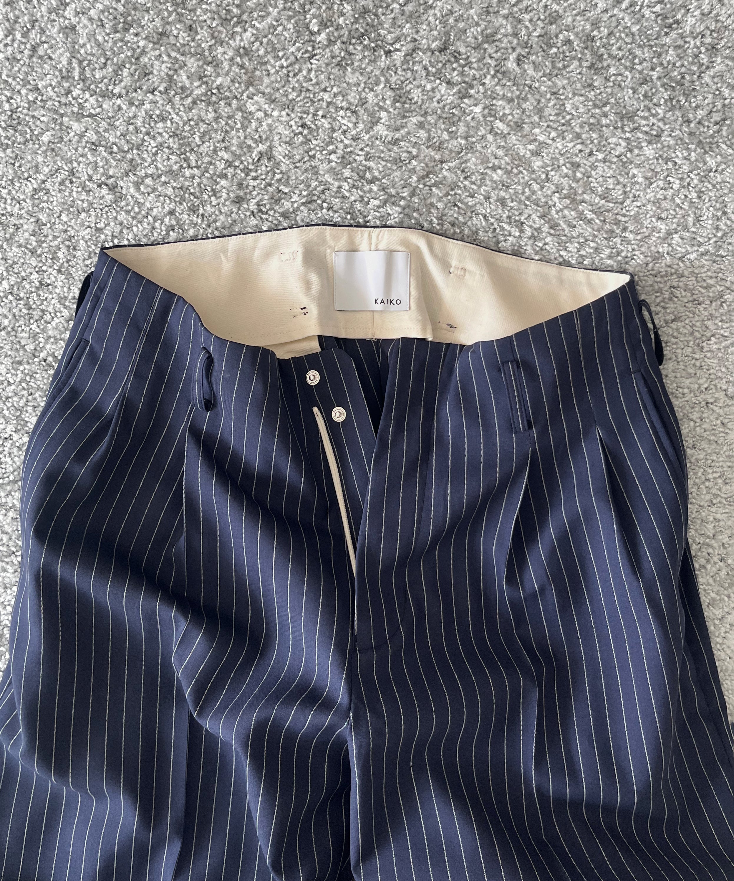 KAIKO Wool wide slacks "STRIPE"