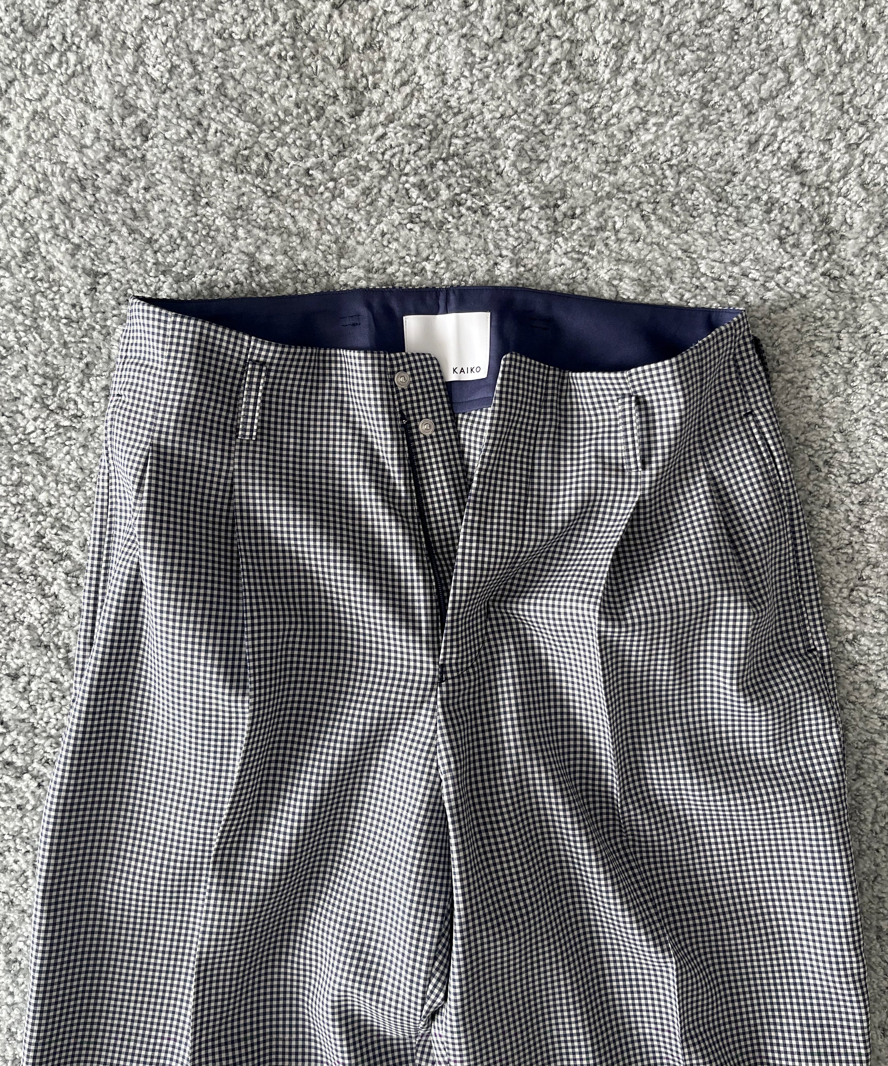 KAIKO Wool wide slacks "GINGHAM CHECK"
