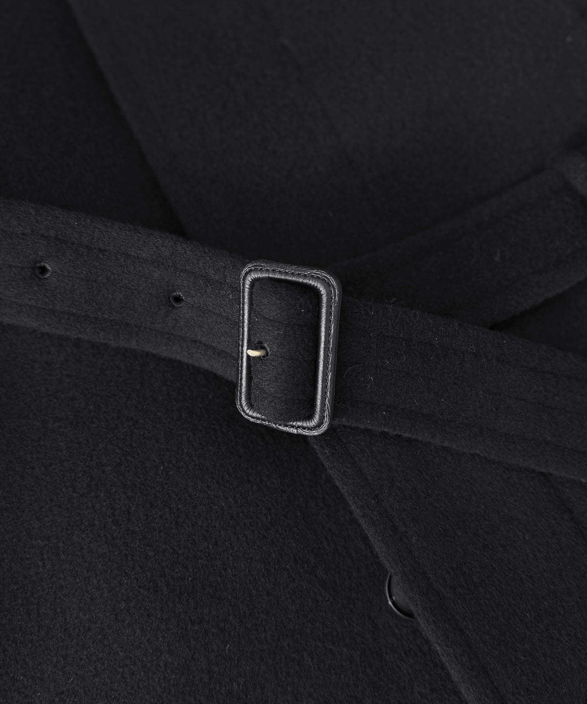 AURALEE Super fine wool mosser soutien collar coat “BLACK”