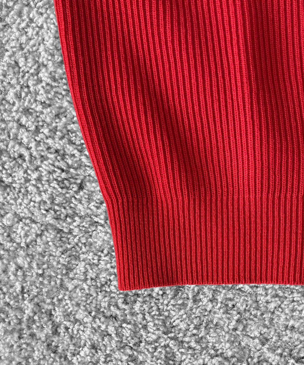 AURALEE Super fine wool rib knit zip cardigan “RED”
