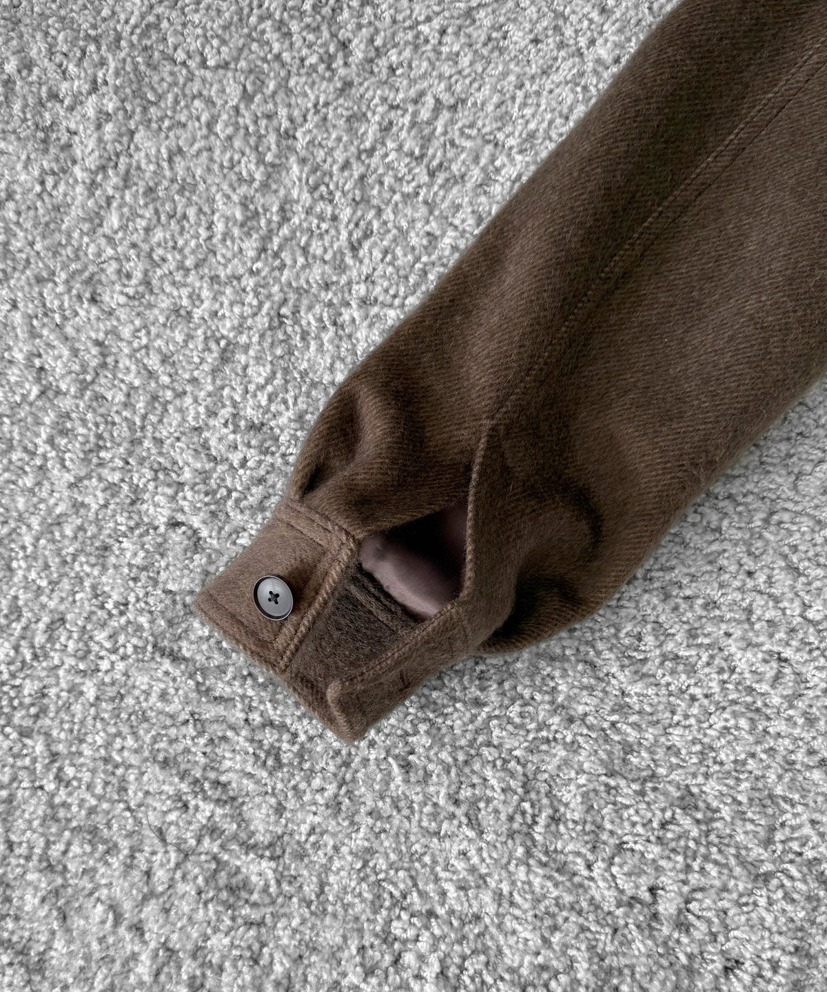 AURALEE Hairy wool mohair chambray blouson “BROWN”