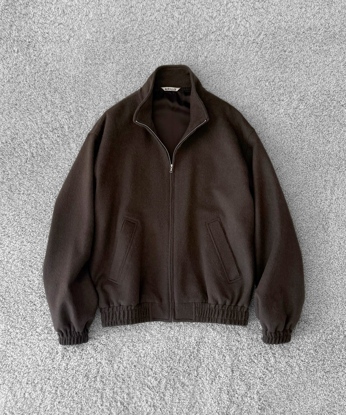 AURALEE Baby camel flannel zip blouson "DARK BROWN"