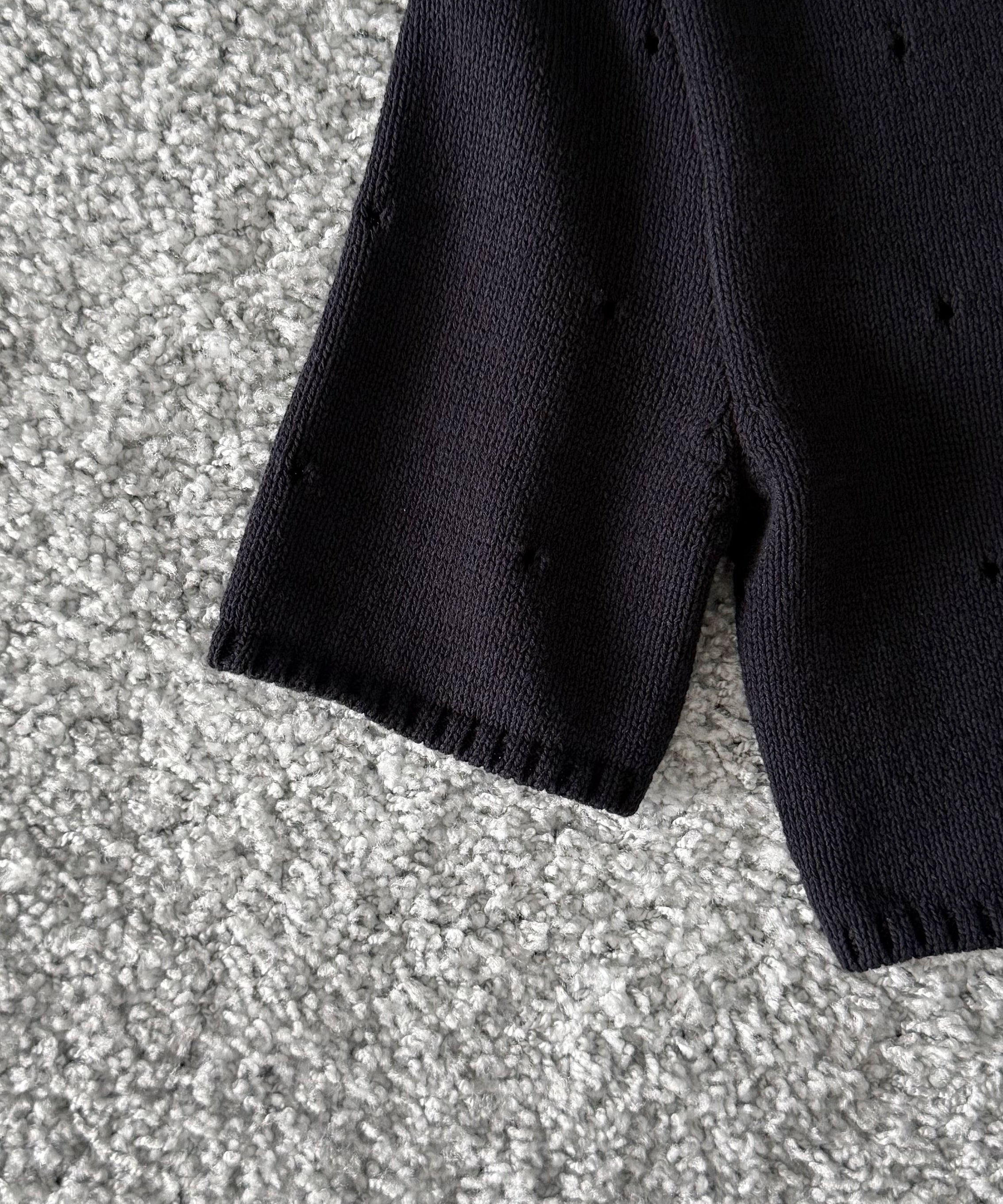 ULIKASANCTUS Hole cropped cardigan "NAVY"