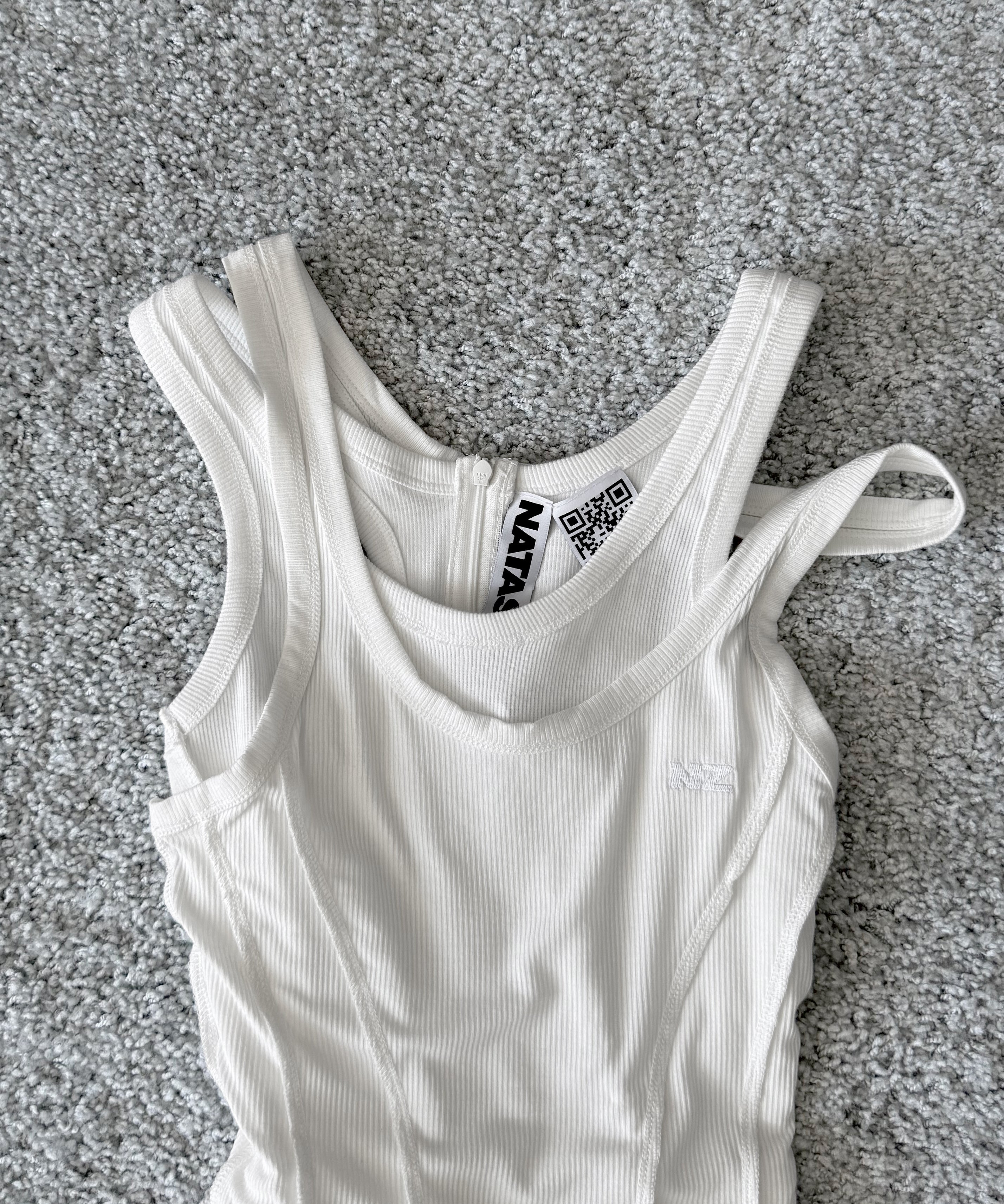 NATASHA ZINKO Double tank top "WHITE"