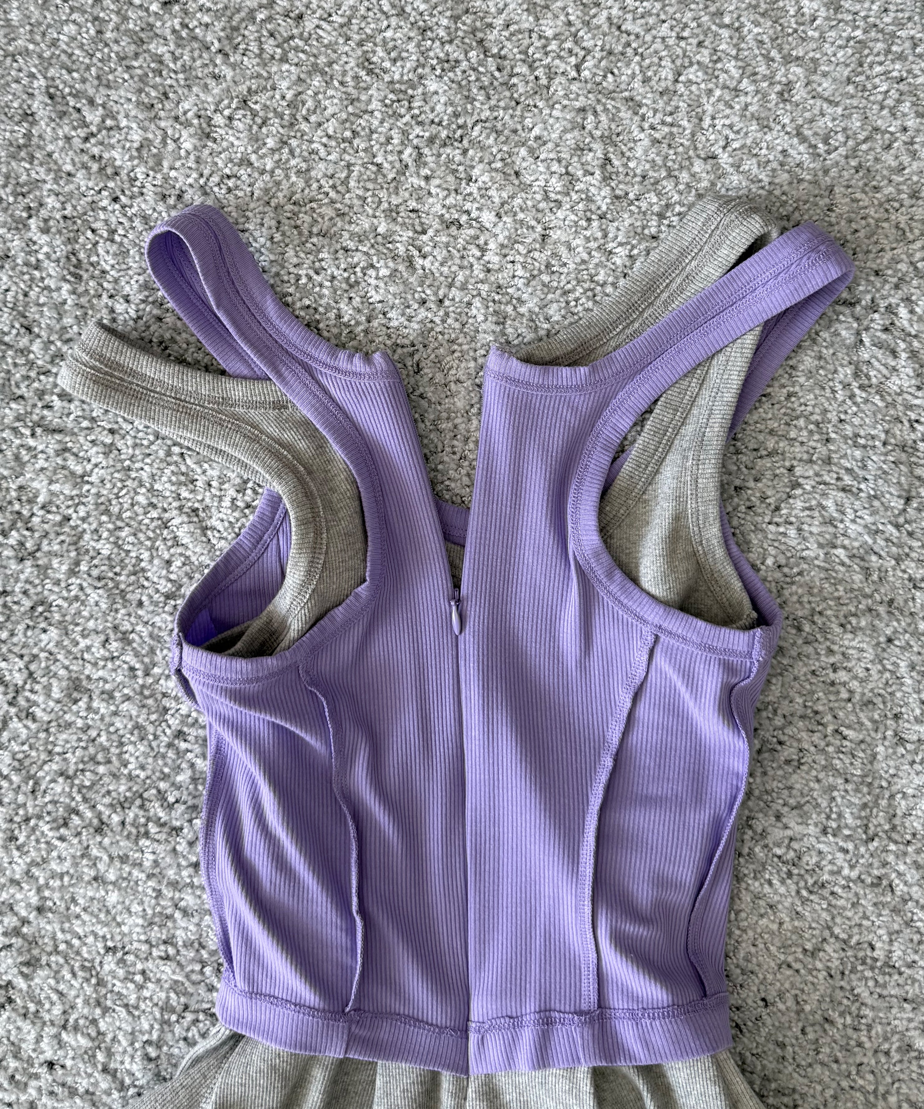 NATASHA ZINKO Double tank top "LILAC/GREY"