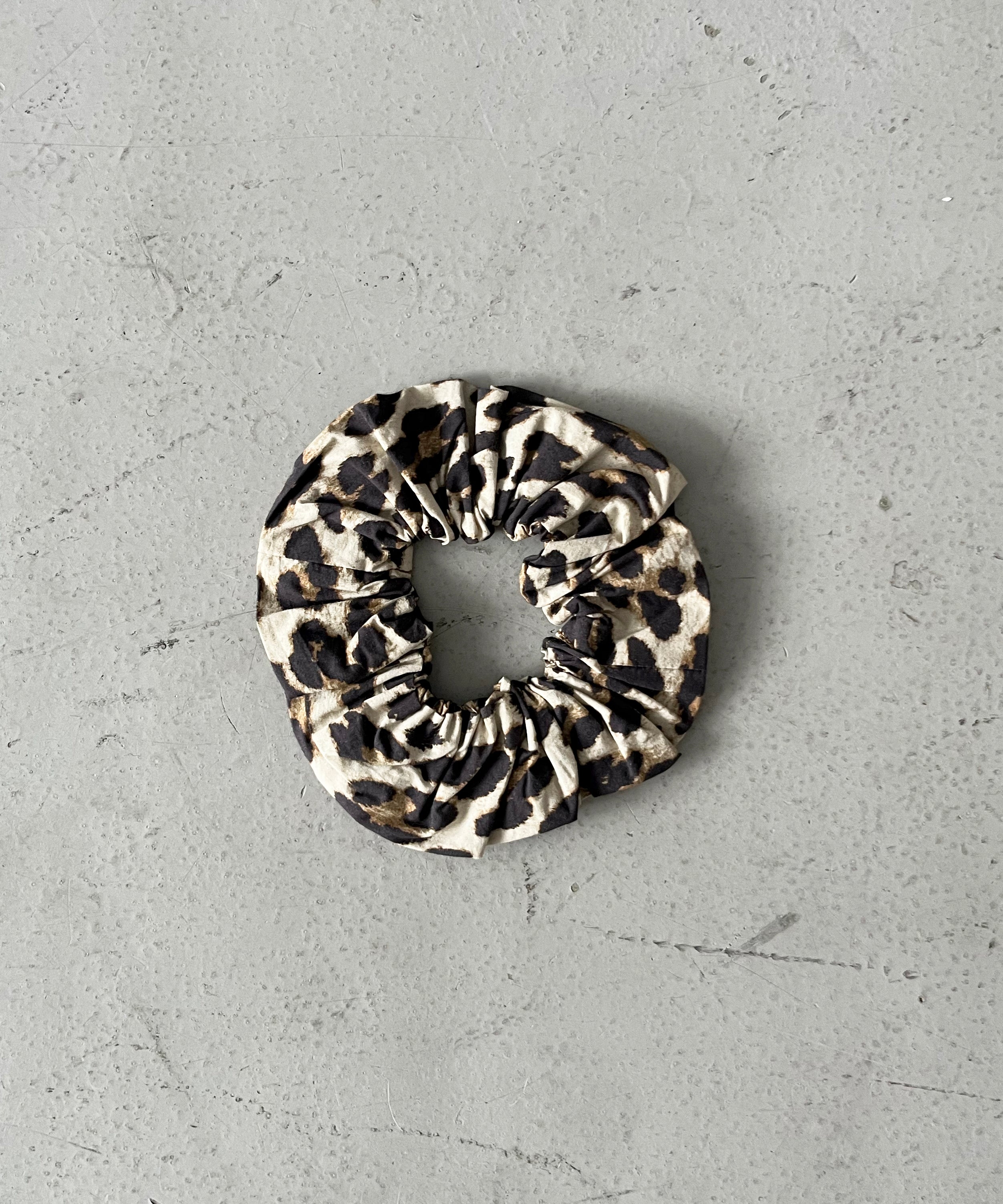 GANNI Printed cotton scrunchie "LEOPARD"
