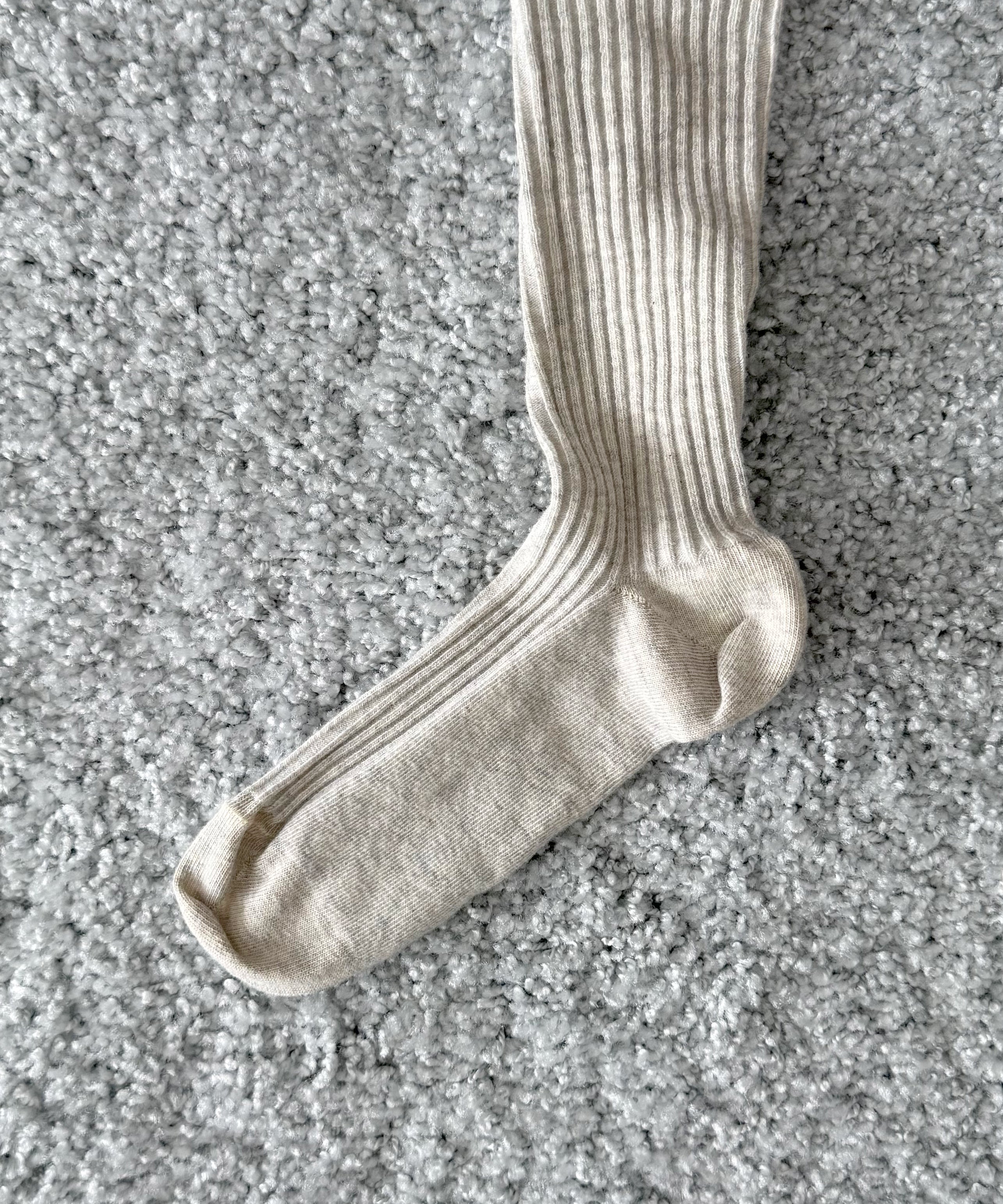 Baserange Rib knee socks "GREYMELANG"