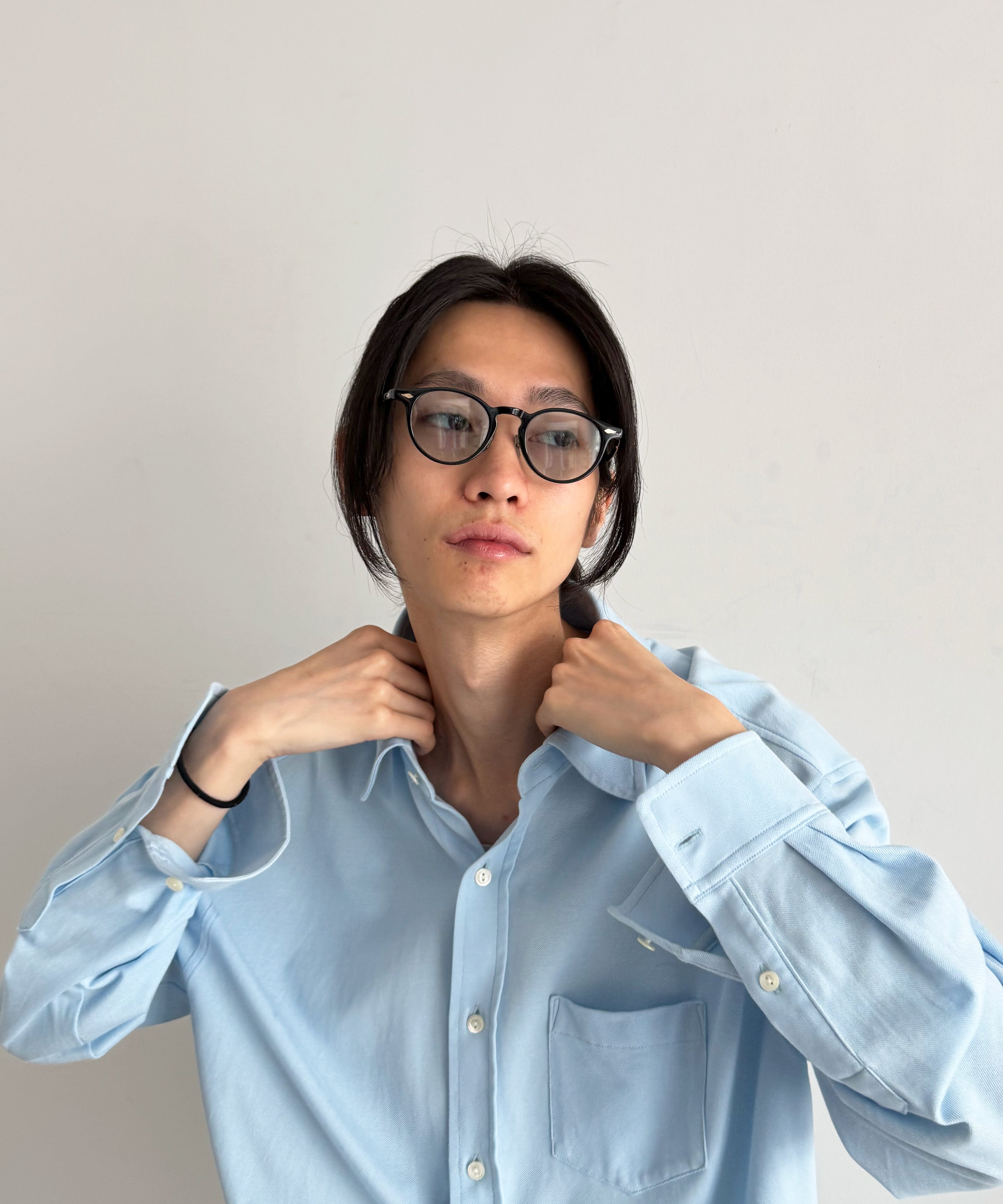 NOCHINO OPTICAL "Tsukiyomi" "#9 GLOSS BLACK × AOFUJI BLUE to D.GREY"