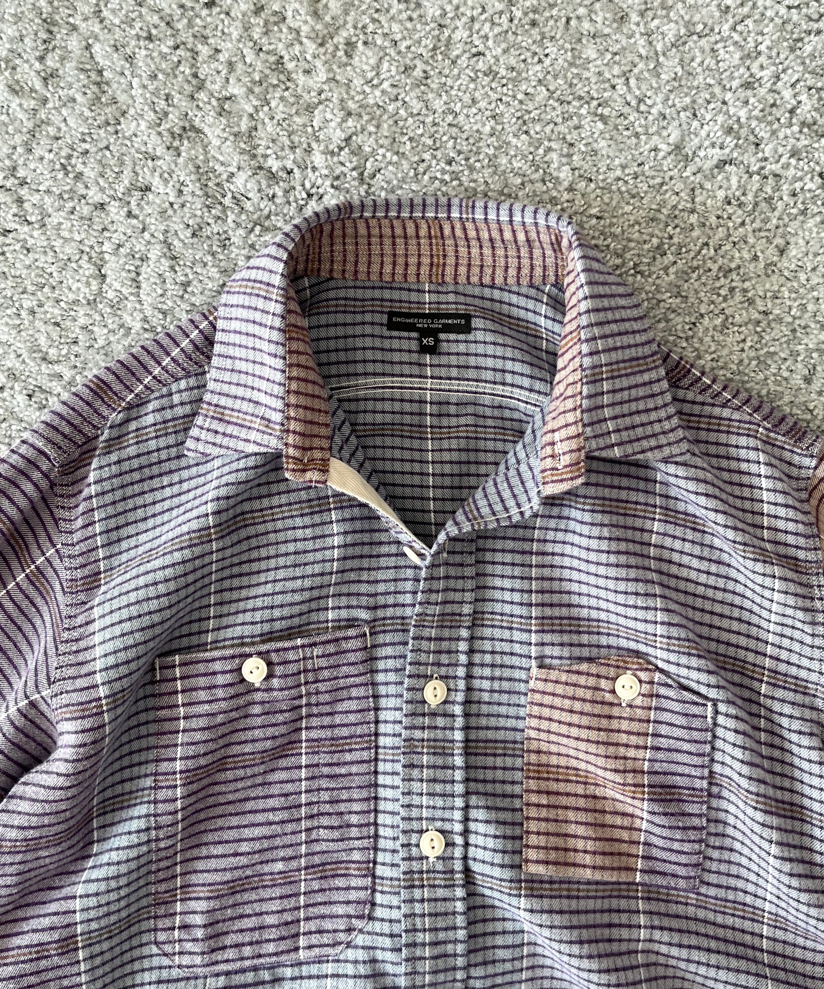 ENGINEERED GARMENTS Work shirt - color blook check "MULTI COLOR"