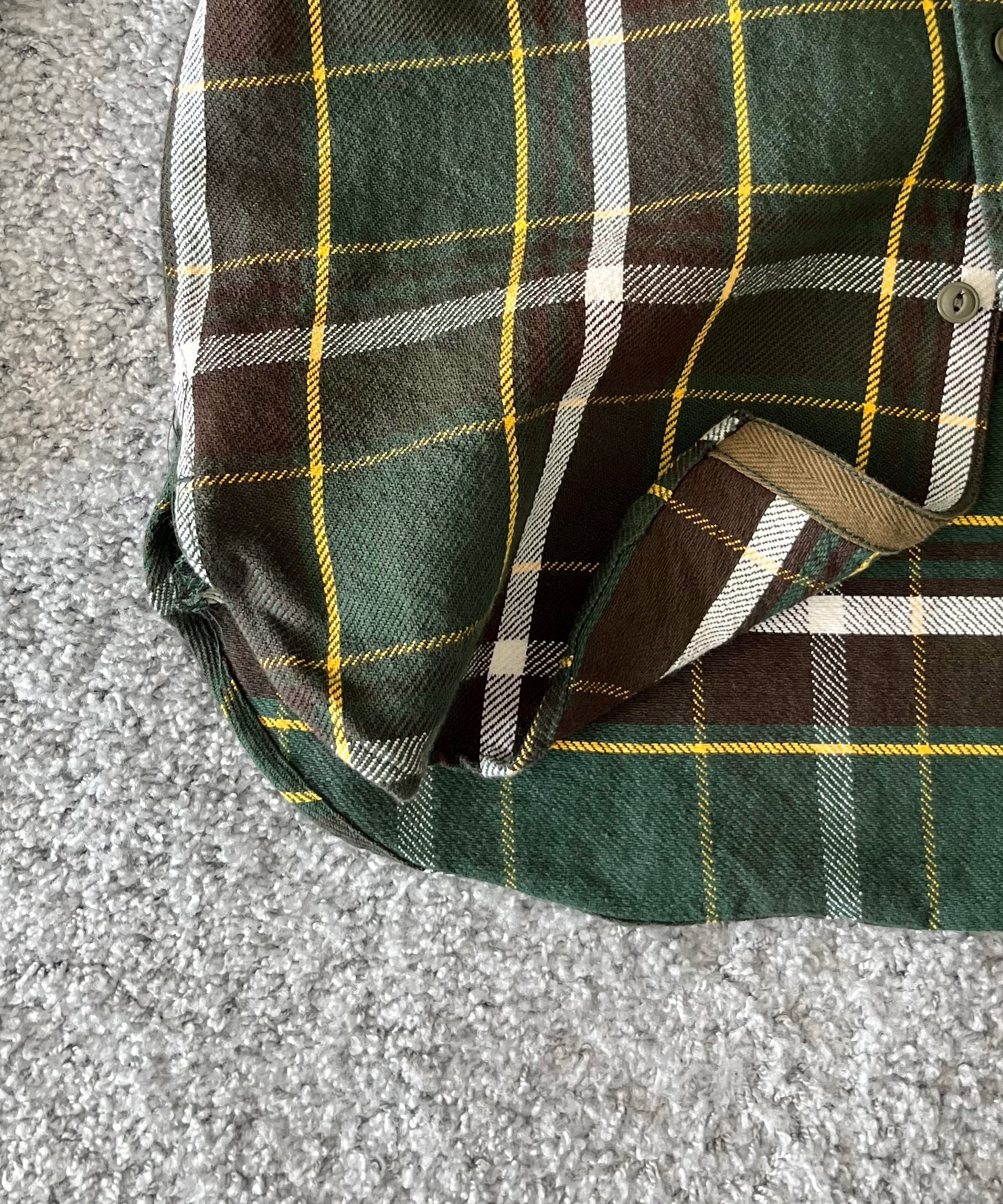 ENGINEERED GARMENTS Work shirt - ctn heavy twill plaid "OLIVE/BROWN"
