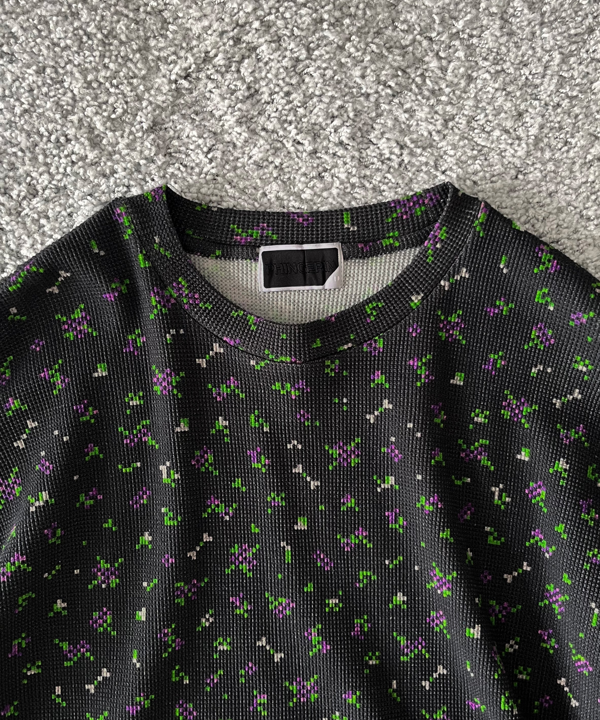 PHINGERIN Flower l/s waffle thermal "B:BLACK"
