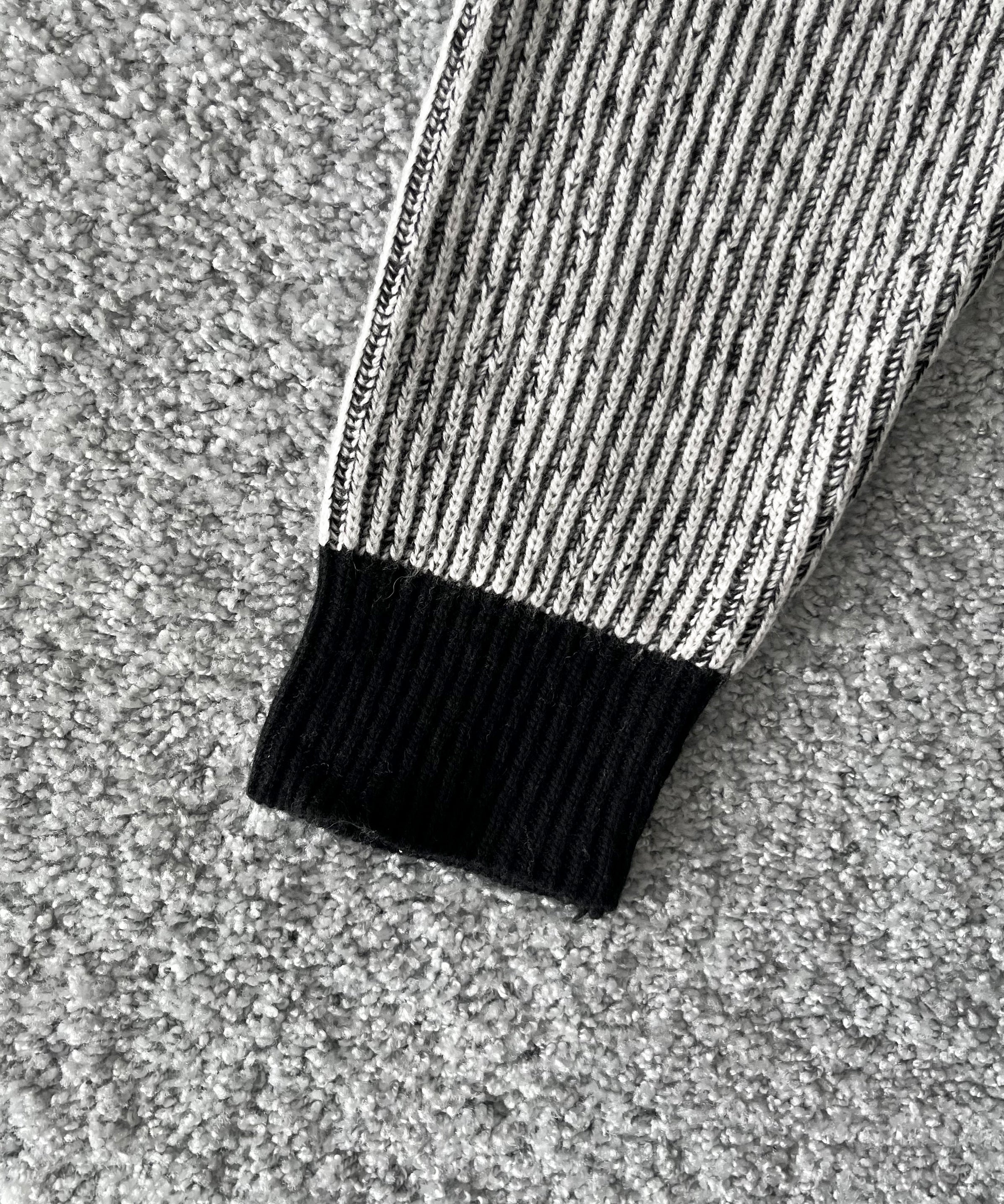 Basketcase Bleach, knit cardigan "WHITE/BLACK"