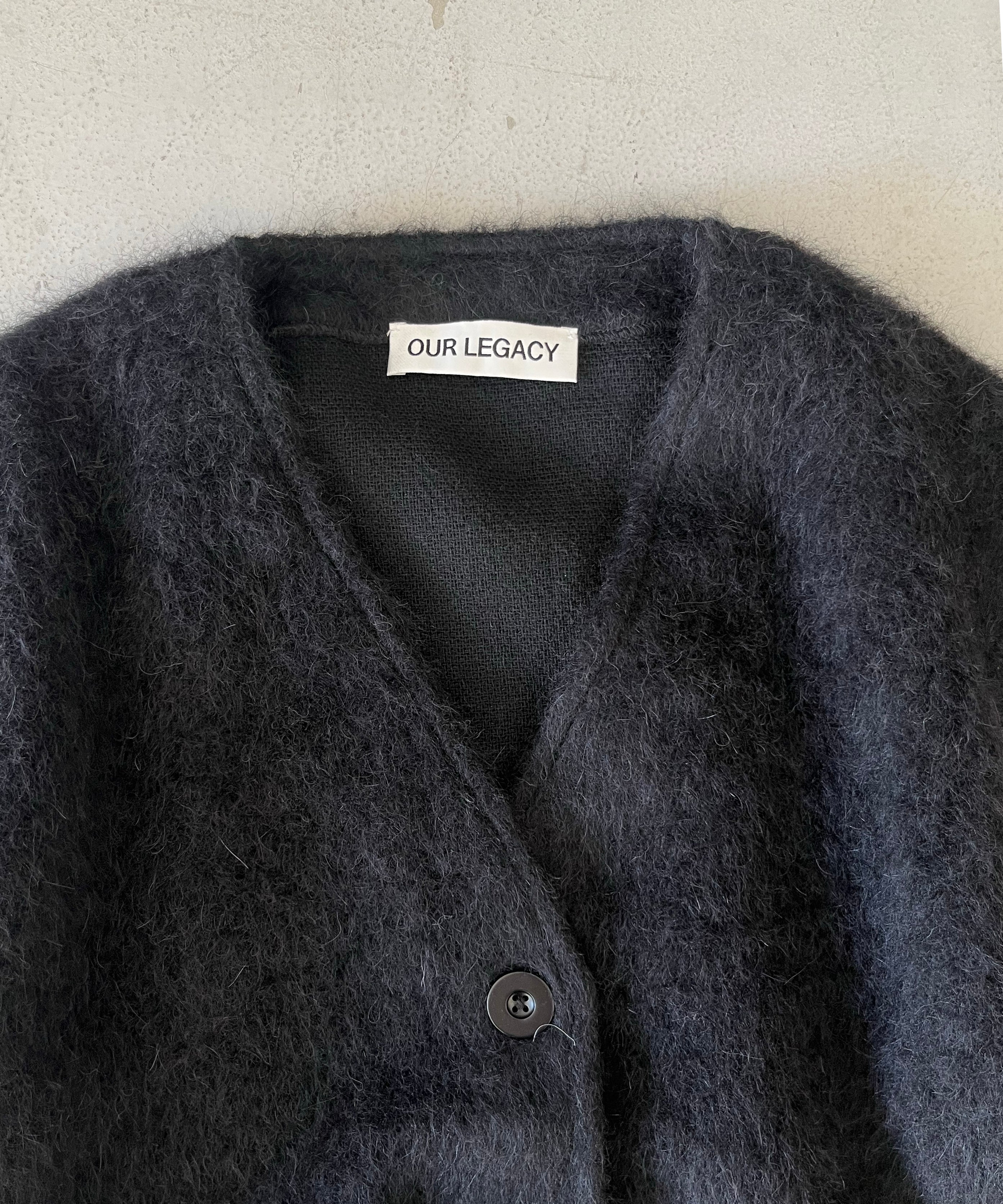 OUR LEGACY Cardigan "BLACK MOHAIR"