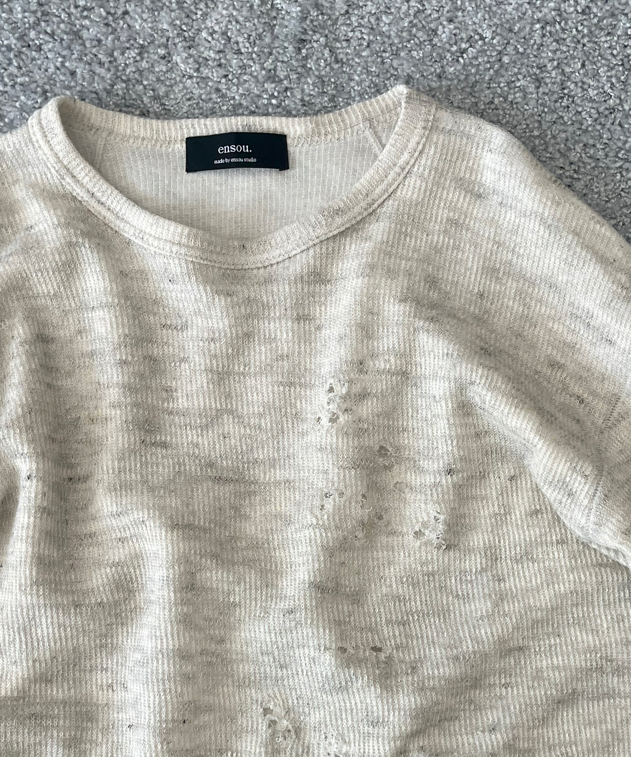ensou. Scar tissue long sleeve tee / a. "OATMEAL"