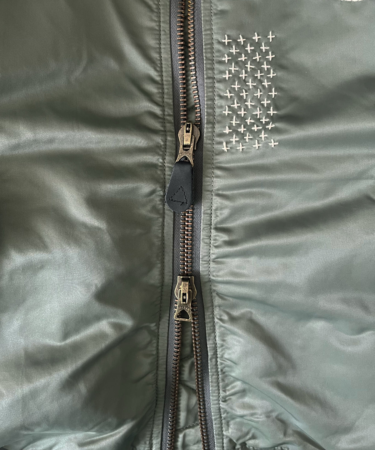 my beautiful landlet Flower stitch ma-1 "KHAKI"