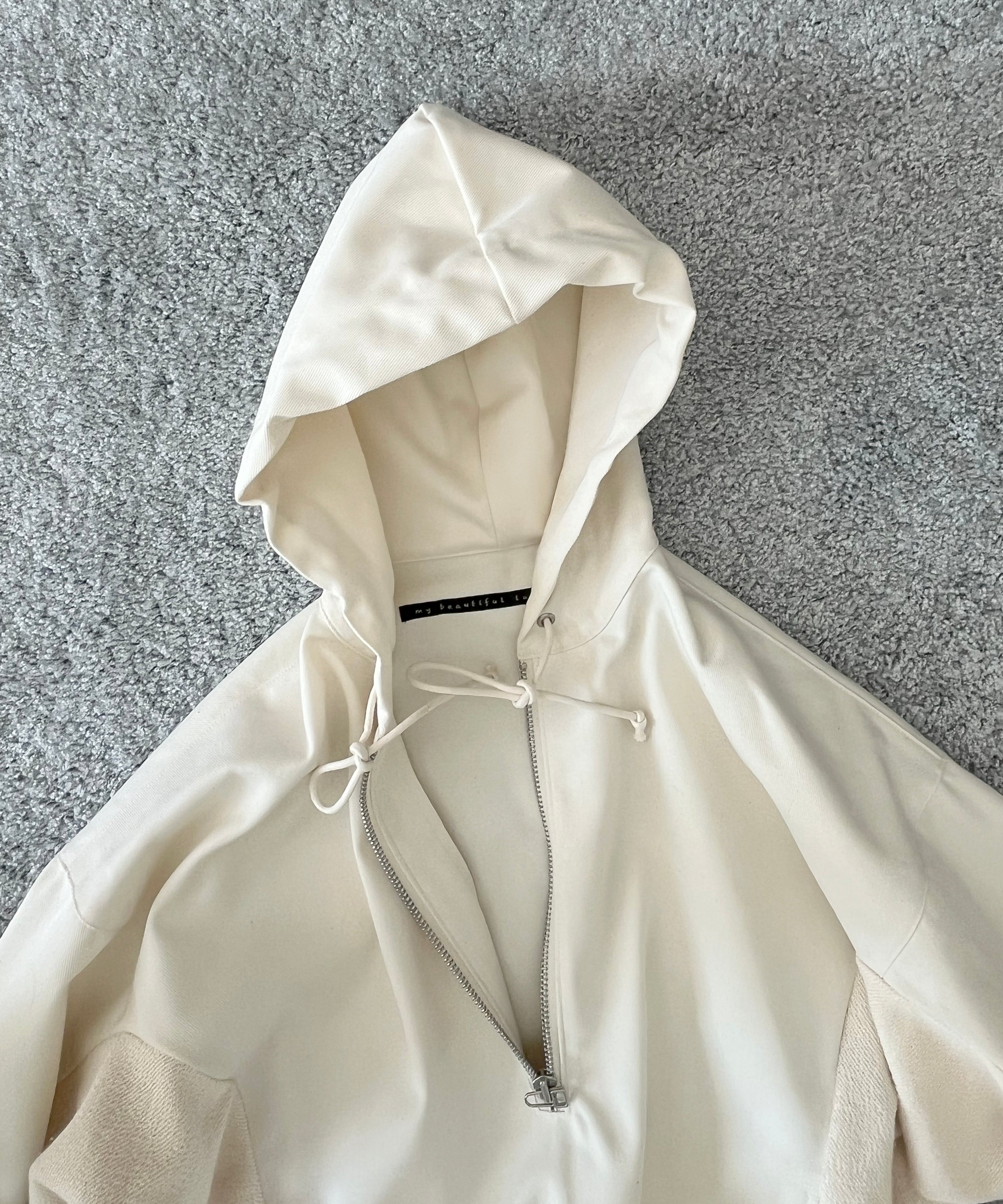my beautiful landlet Panelled half-zip hoodie "KINARI"