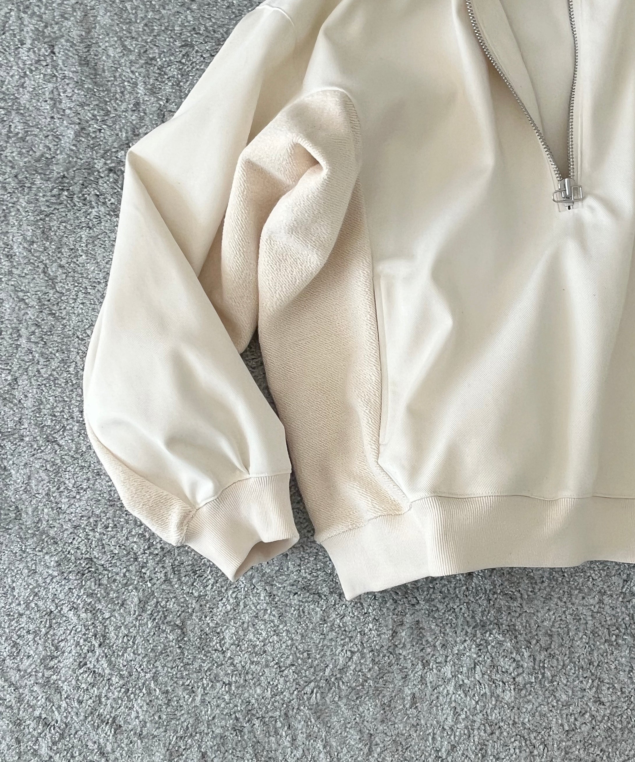 my beautiful landlet Panelled half-zip hoodie "KINARI"