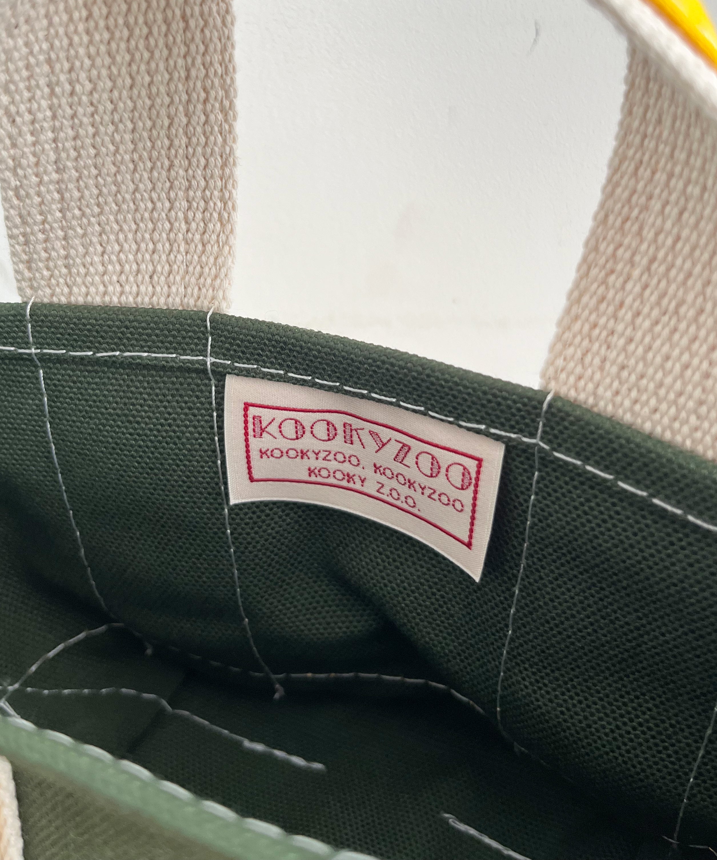 KOOKY ZOO Kooky bag "DARK GREEN×YELLOW"