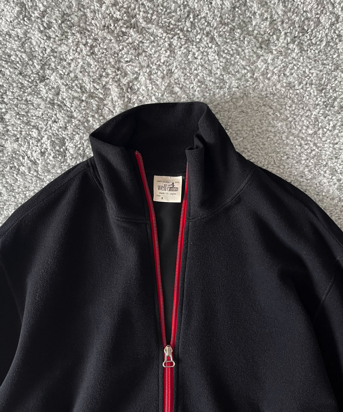 well 2way open zip cardigan "BLACK"
