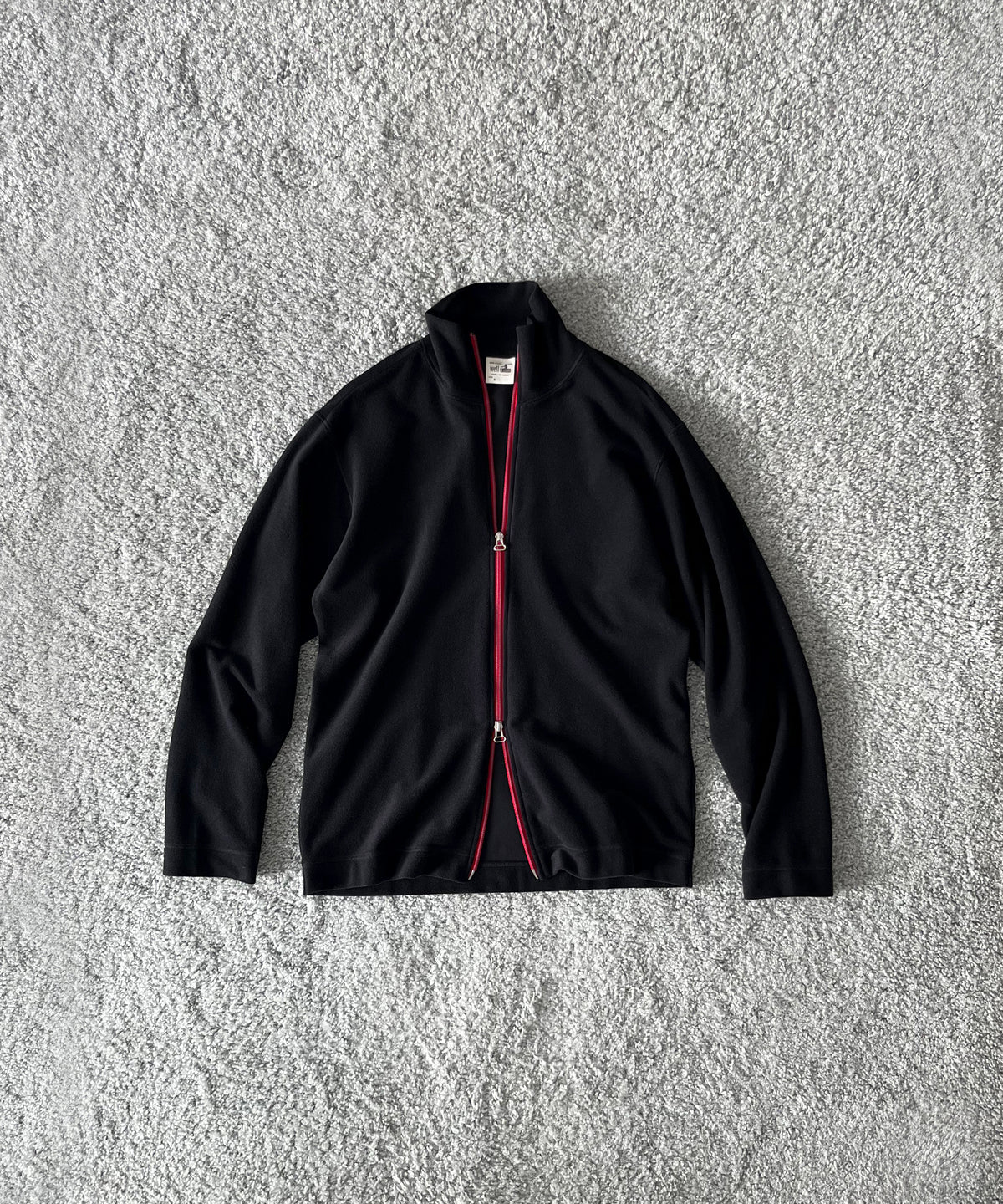 well 2way open zip cardigan "BLACK"