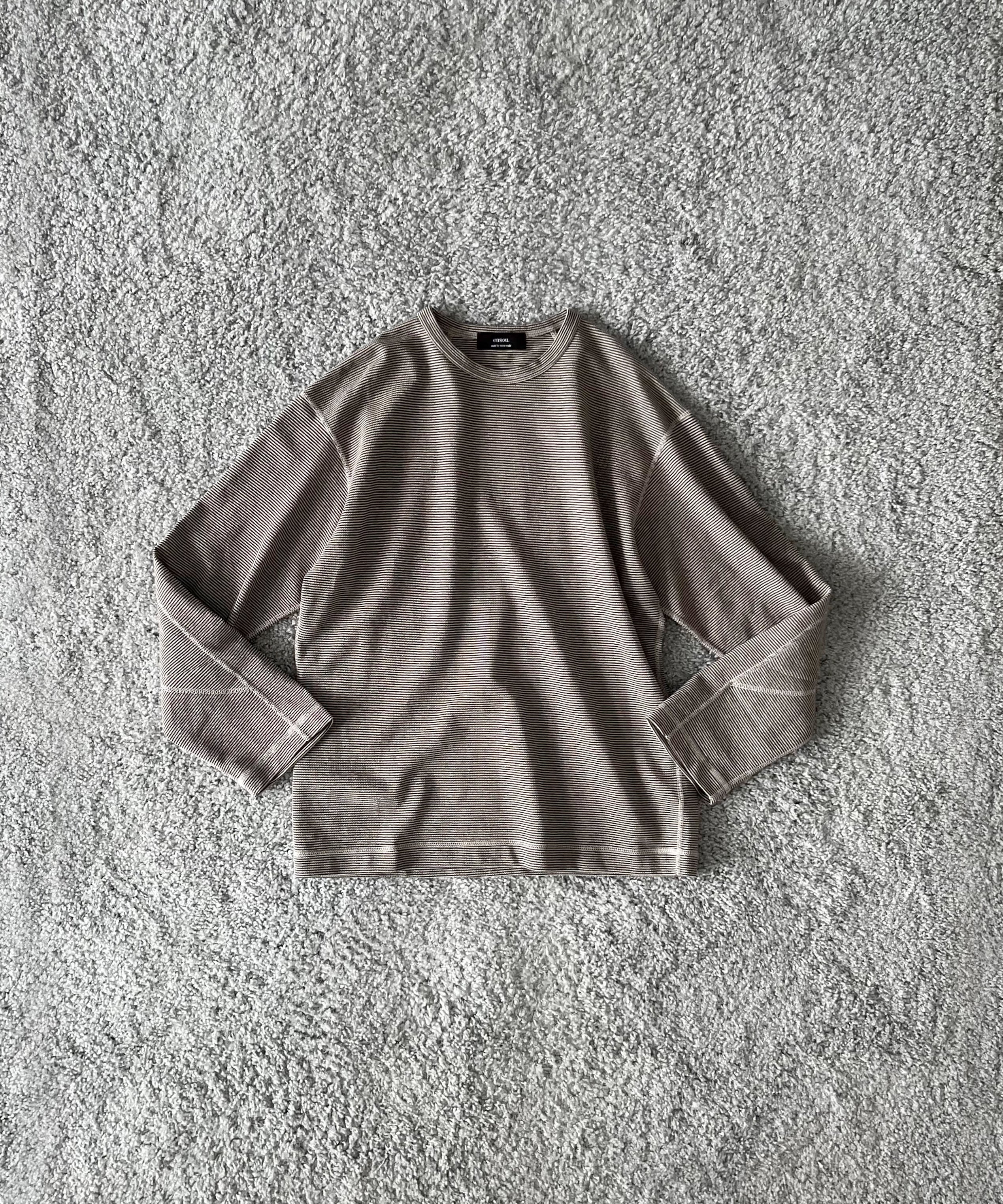 ensou. D-shaped long sleeve tee "OATMEAL"