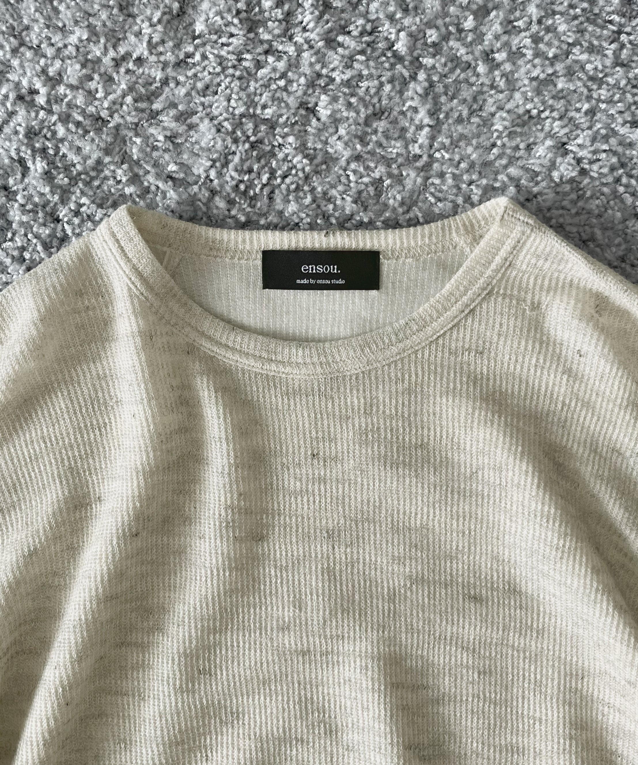 ensou. D-shaped long sleeve tee "OATMEAL"