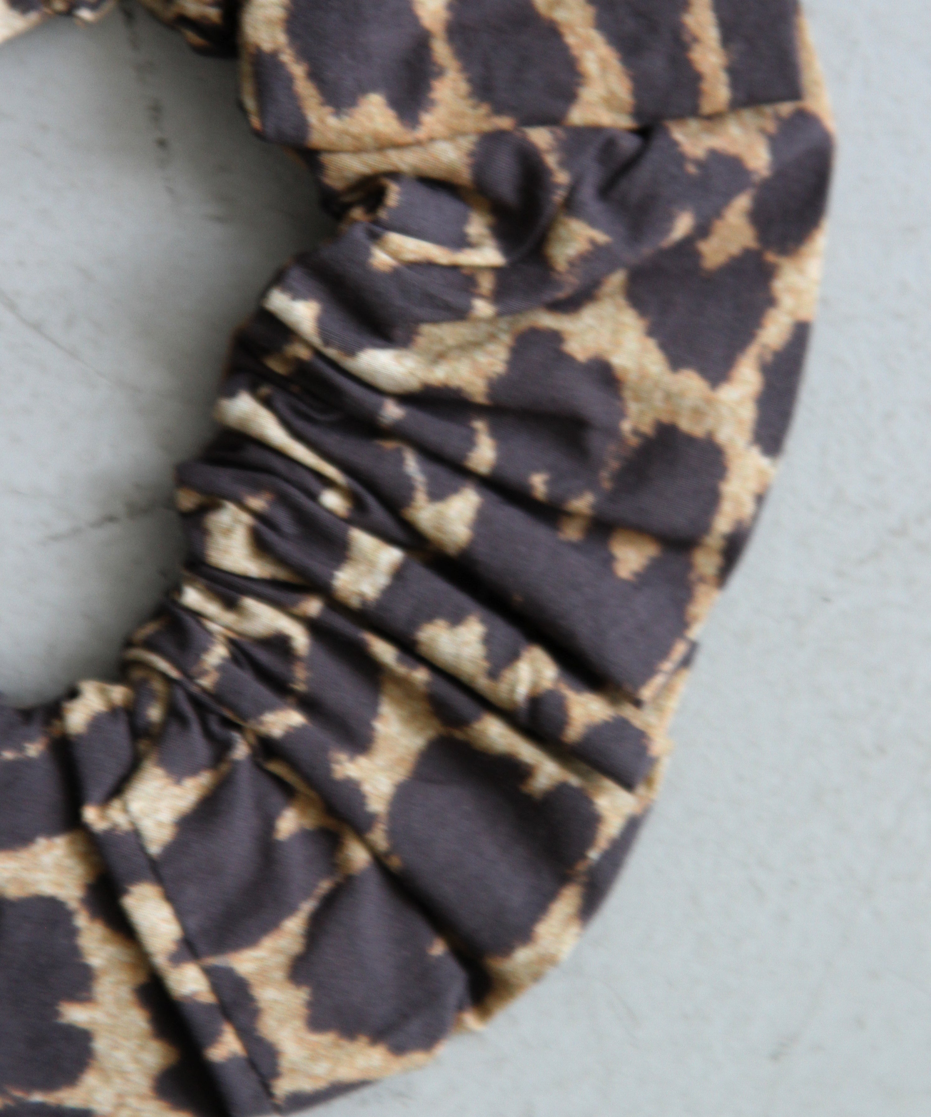 GANNI Printed cotton scrunchie "LEOPARD"