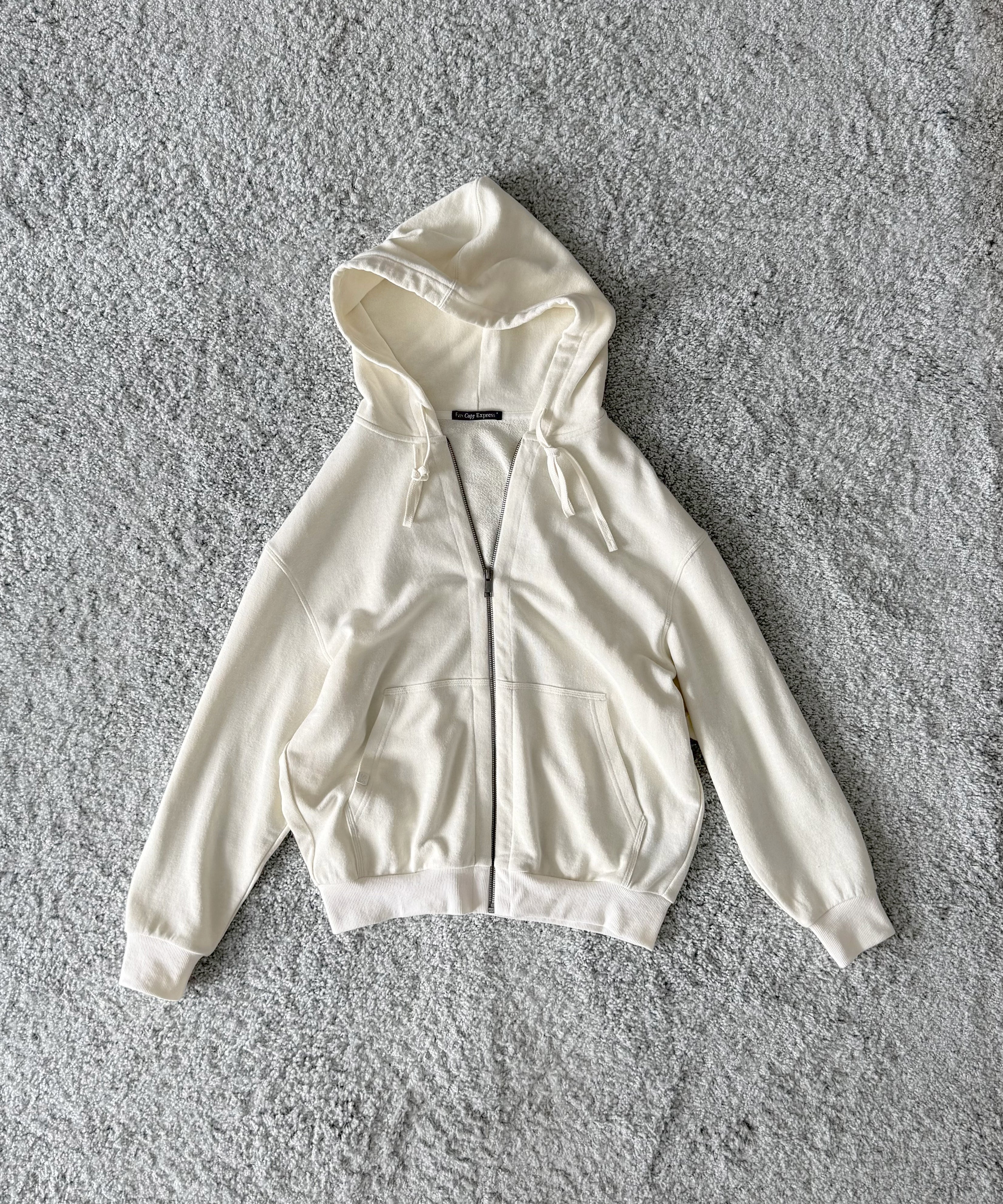 Fax Copy Express Afternoon stretch linen relaxed sweatshirt "WHITE"