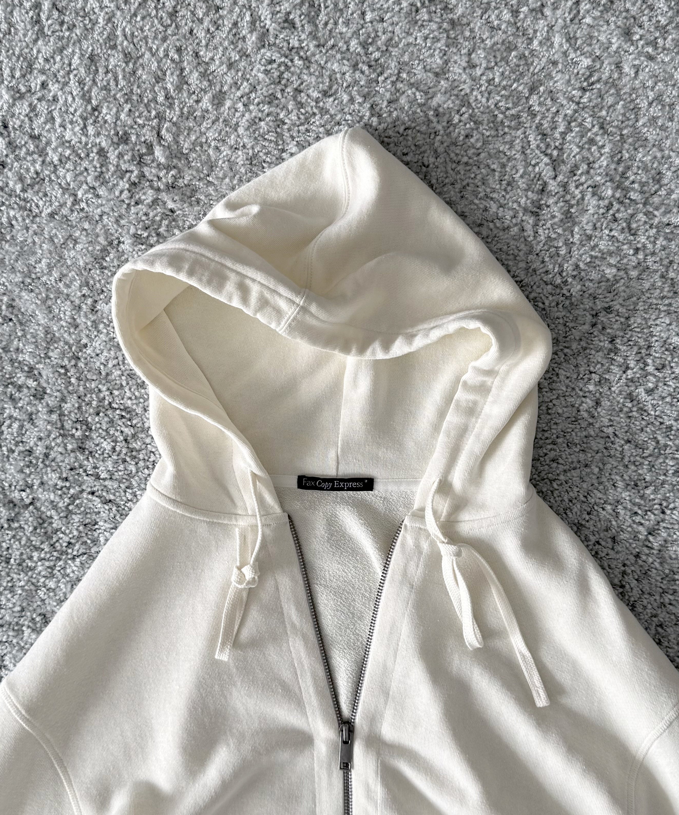 Fax Copy Express Afternoon stretch linen relaxed sweatshirt "WHITE"
