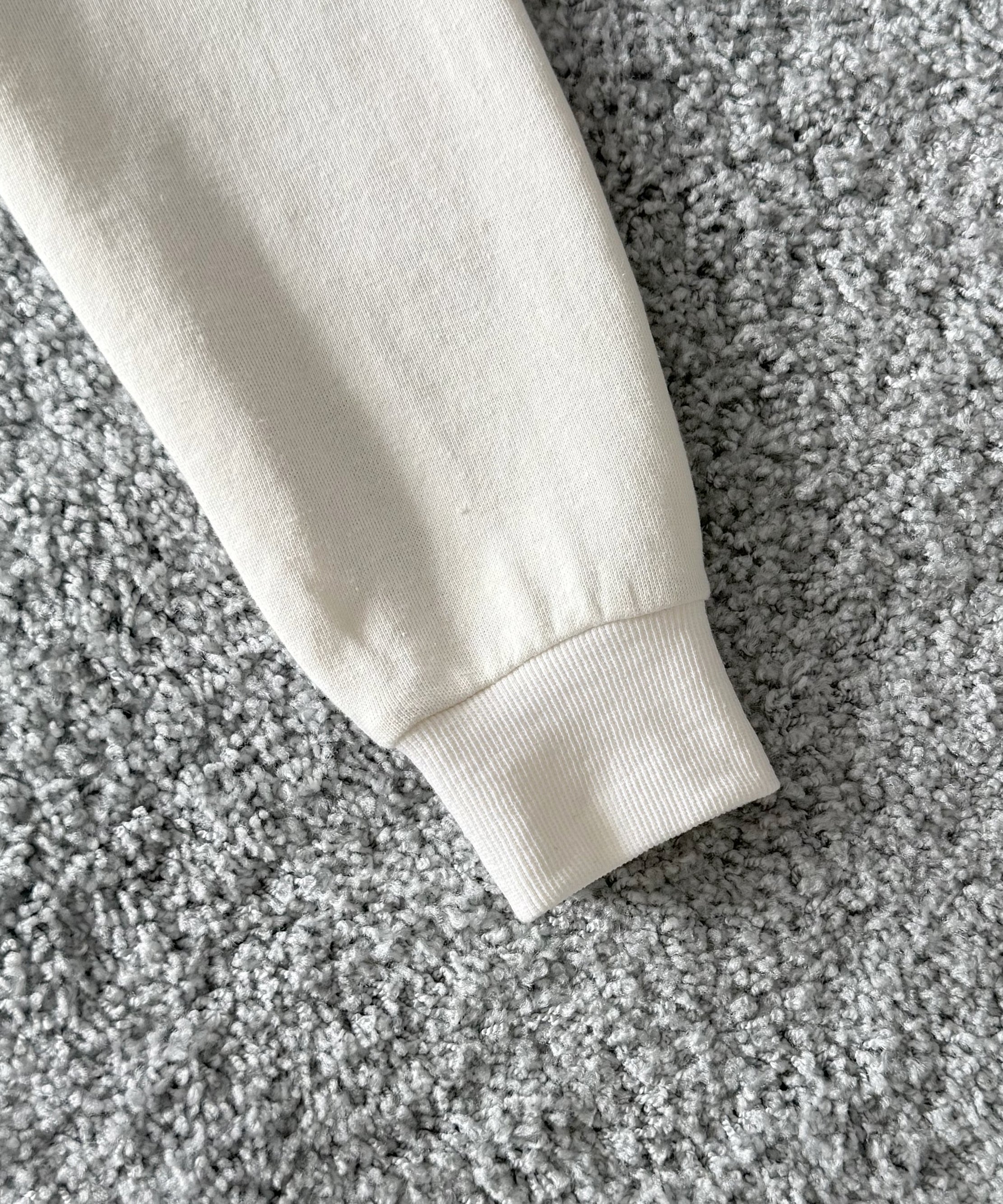 Fax Copy Express Afternoon stretch linen relaxed sweatshirt "WHITE"