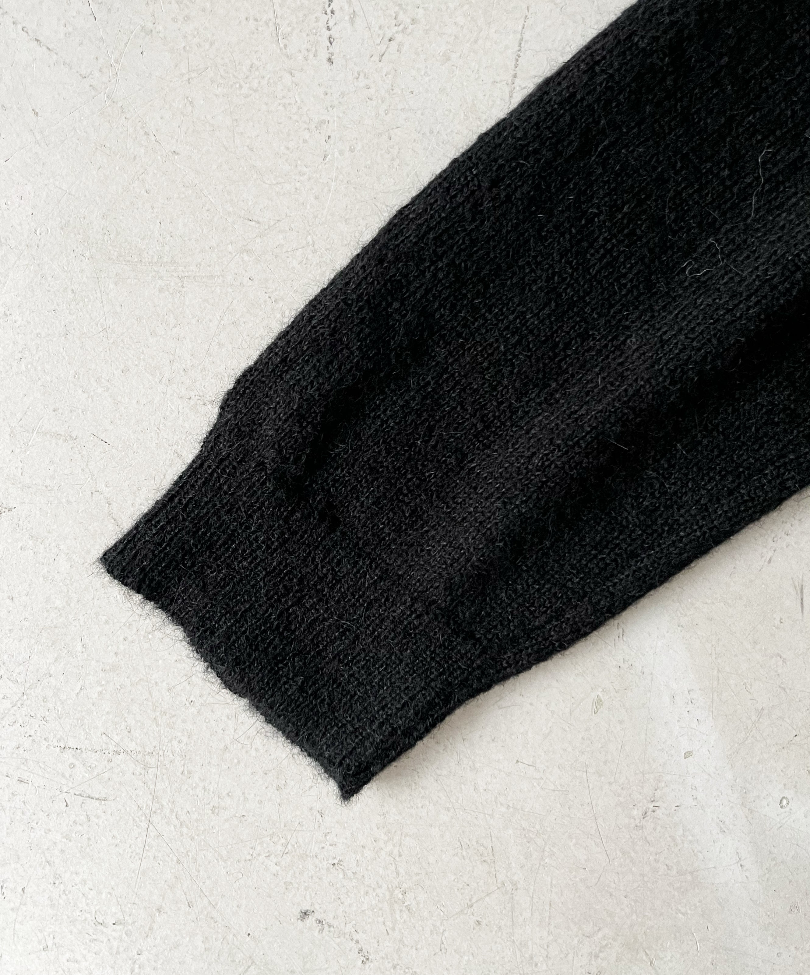 OUR LEGACY Evening polo "BLACK FUZZY ALPACA"