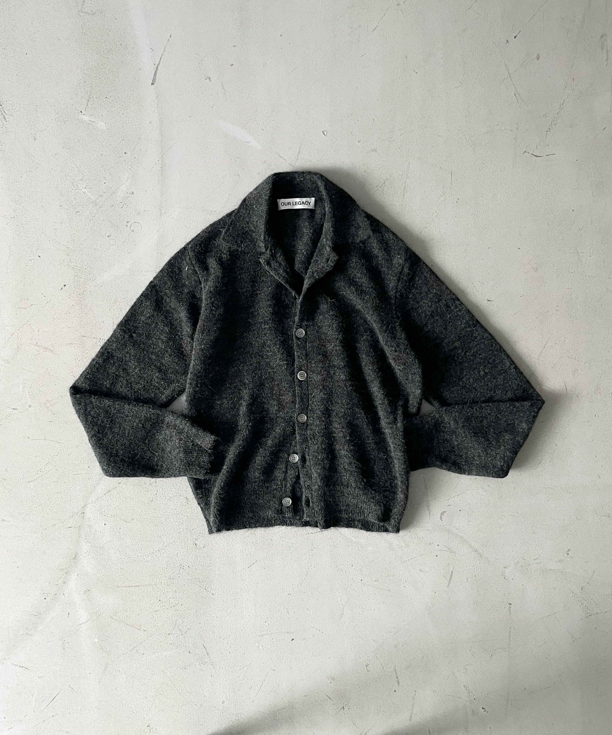 OUR LEGACY Evening polo "CHARCOAL MELANGE FUZZY ALPACA"
