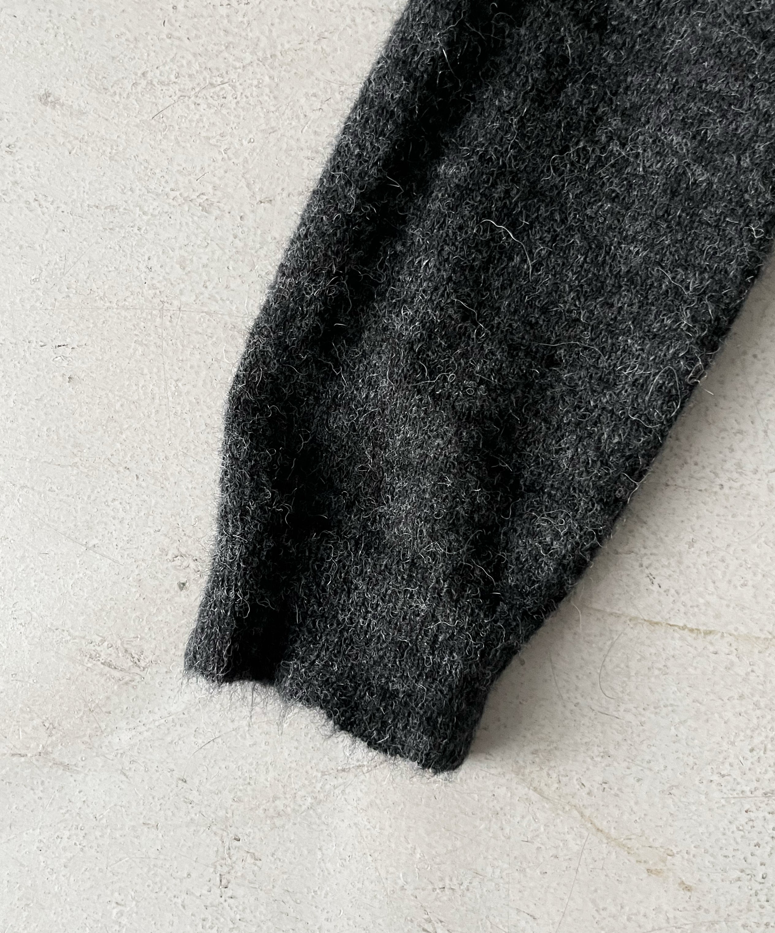OUR LEGACY Evening polo "CHARCOAL MELANGE FUZZY ALPACA"