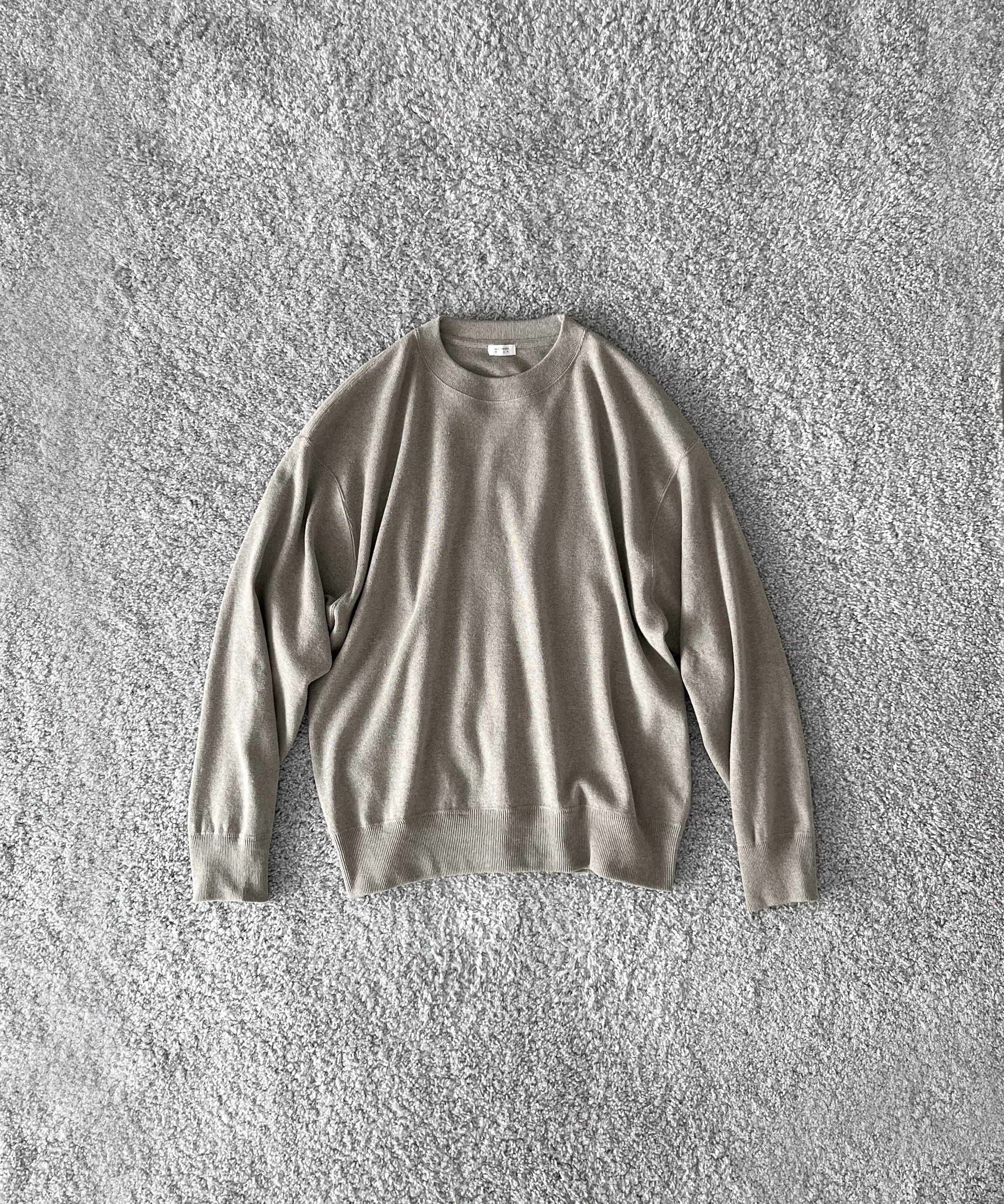 crepuscule Co/he rib sweat p/o "GRAYBEIGE"