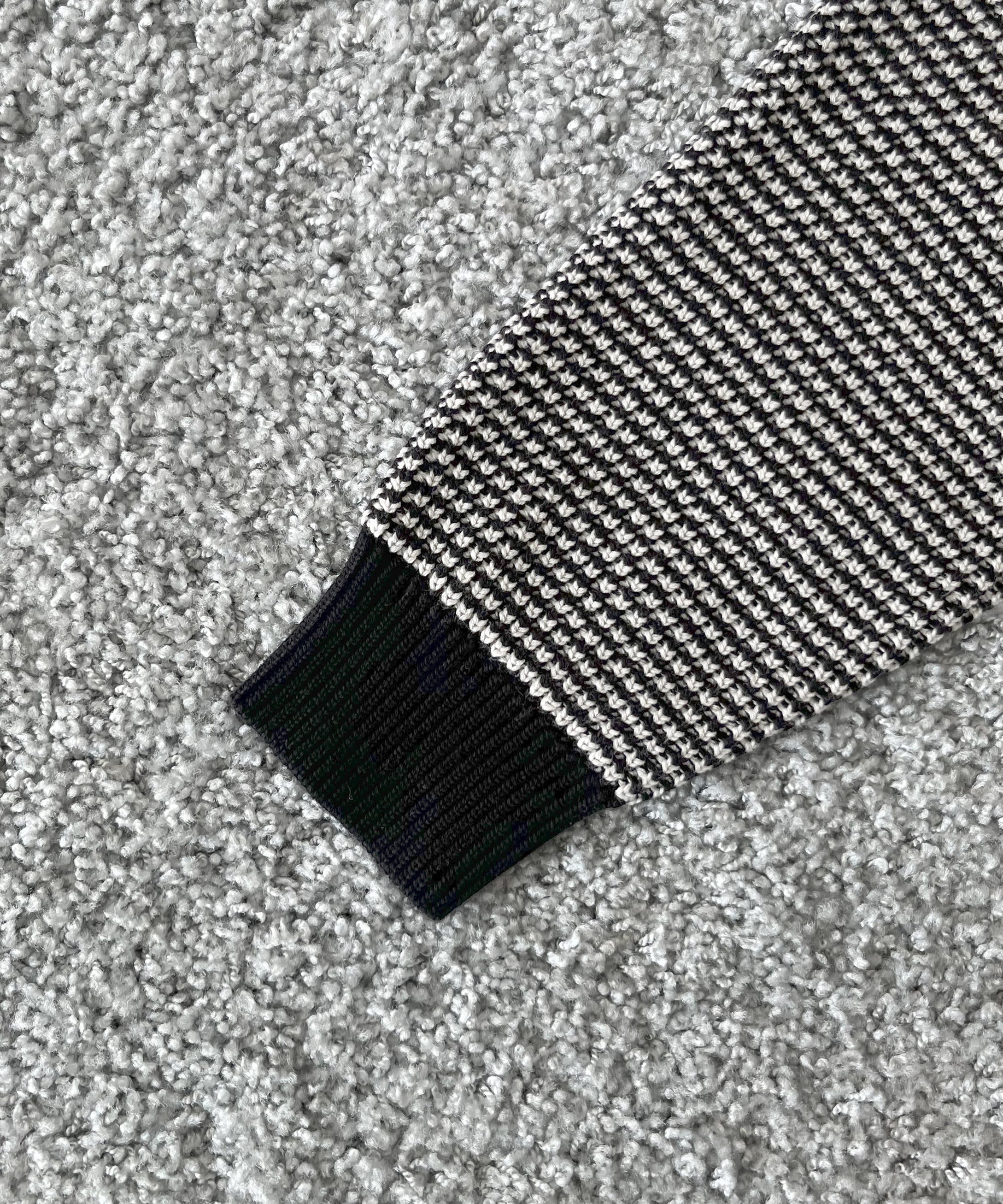 PHINGERIN Multi knit shirt jacket "C:BLACK×WHITE"