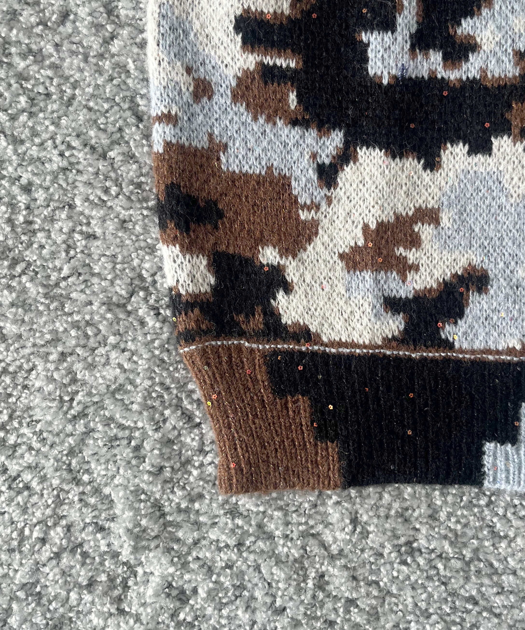 FAF(FAKE AS FLOWERS) Wik camo jacquard knit "SKY CAMO"