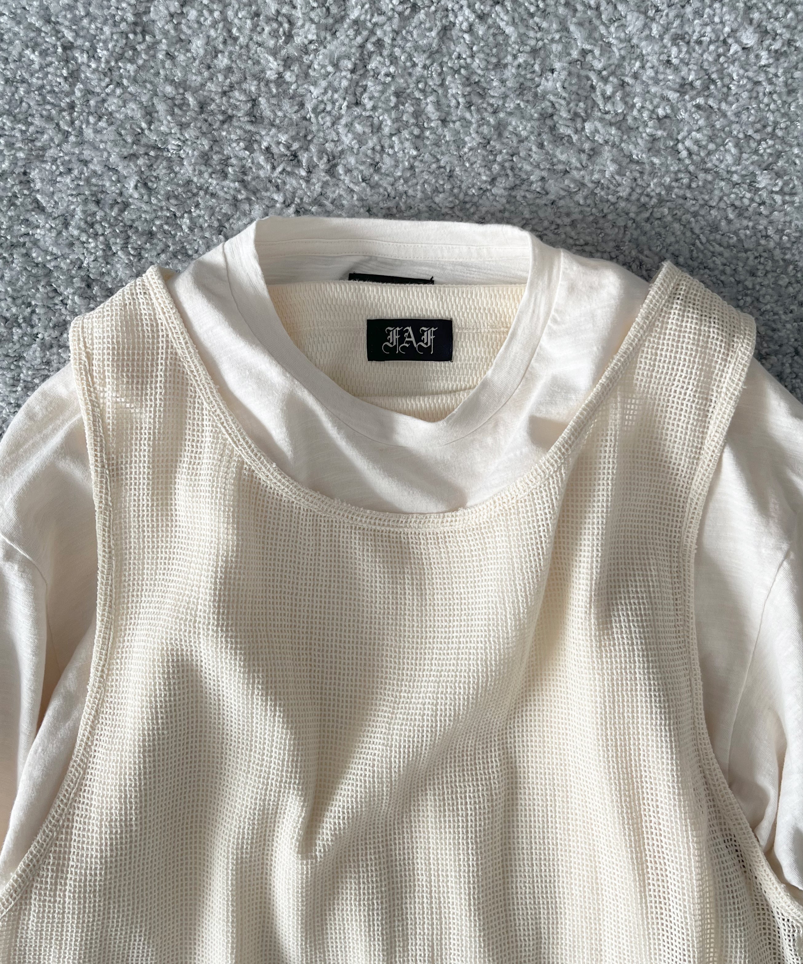 FAF(FAKE AS FLOWERS) 3Layerd ls tee "ECRU"
