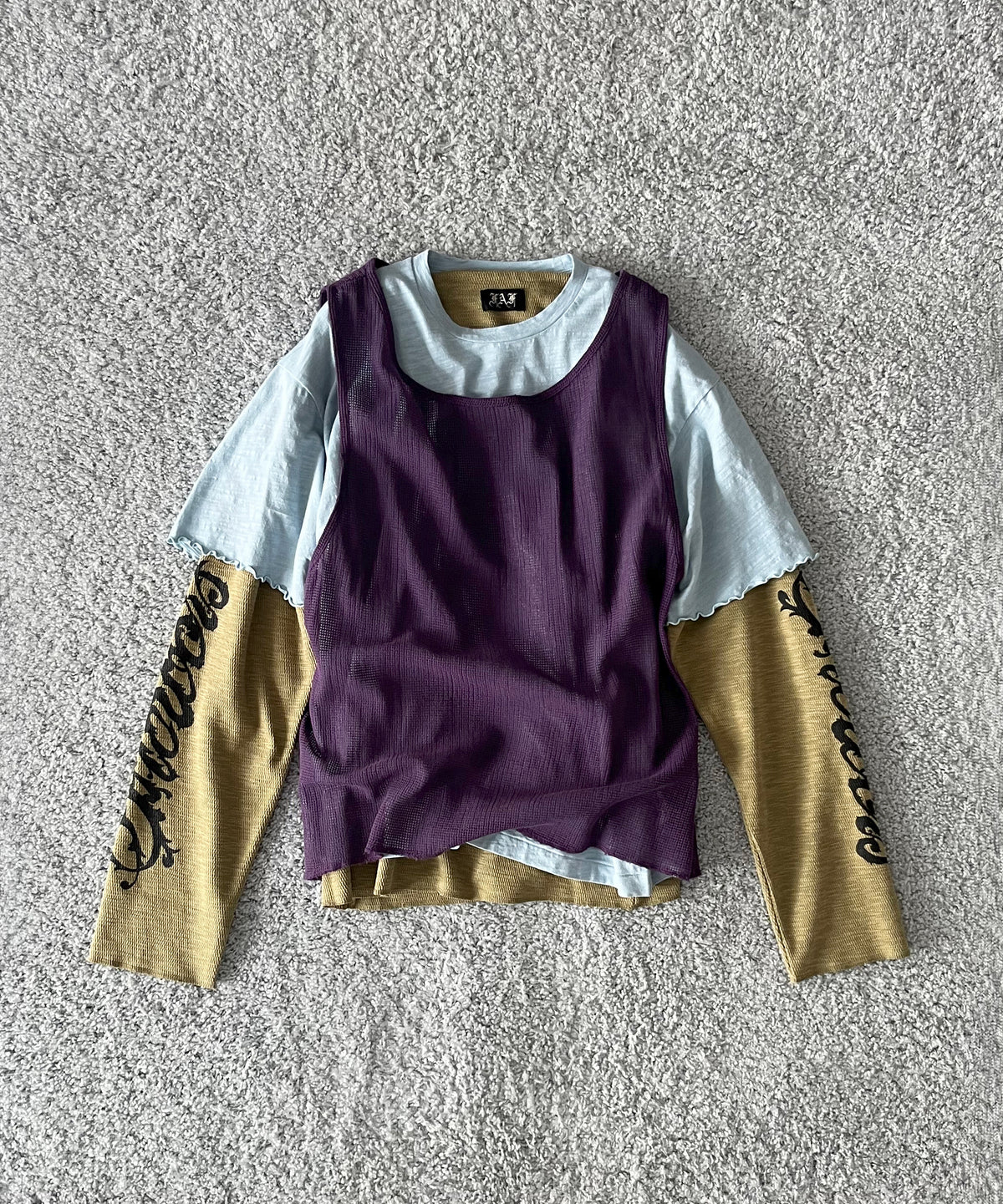 FAF(FAKE AS FLOWERS) 3Layerd ls tee "ECRU"