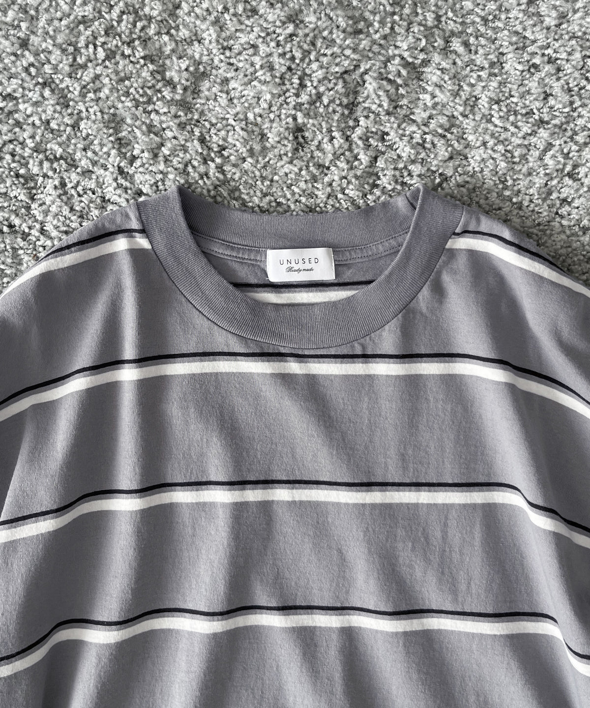 UNUSED Us2599 Long sleeve border t-shirt "GRAY"