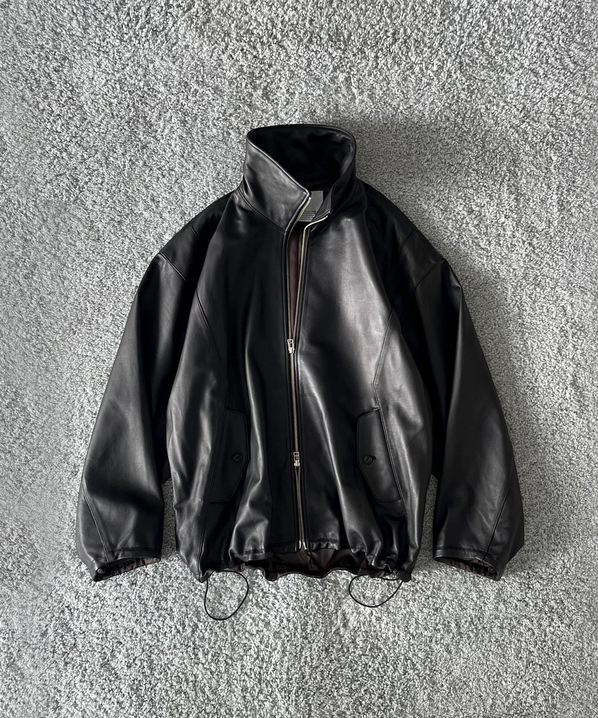 VOAAOV Leather blouson "BLACK"