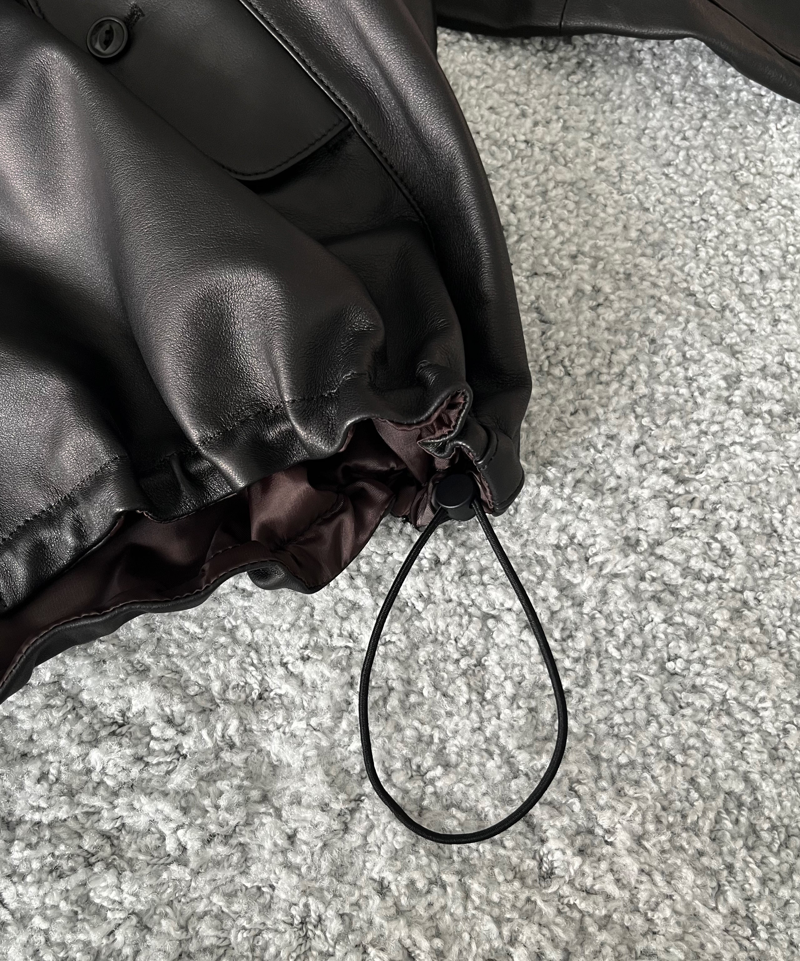 VOAAOV Leather blouson "BLACK"