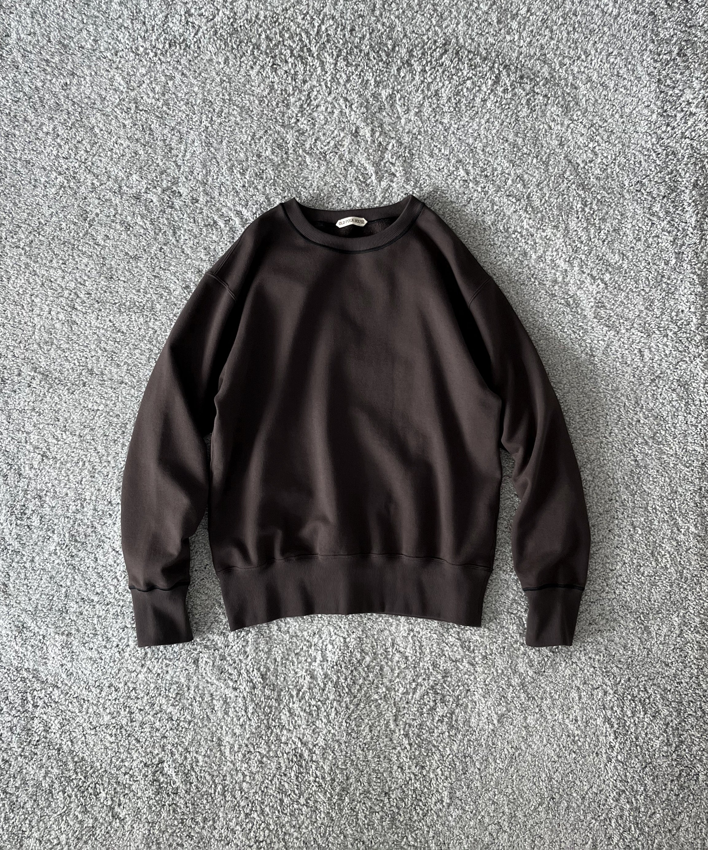 OLD FOLK HOUSE Plain sweatshirt "DARK BROWN"
