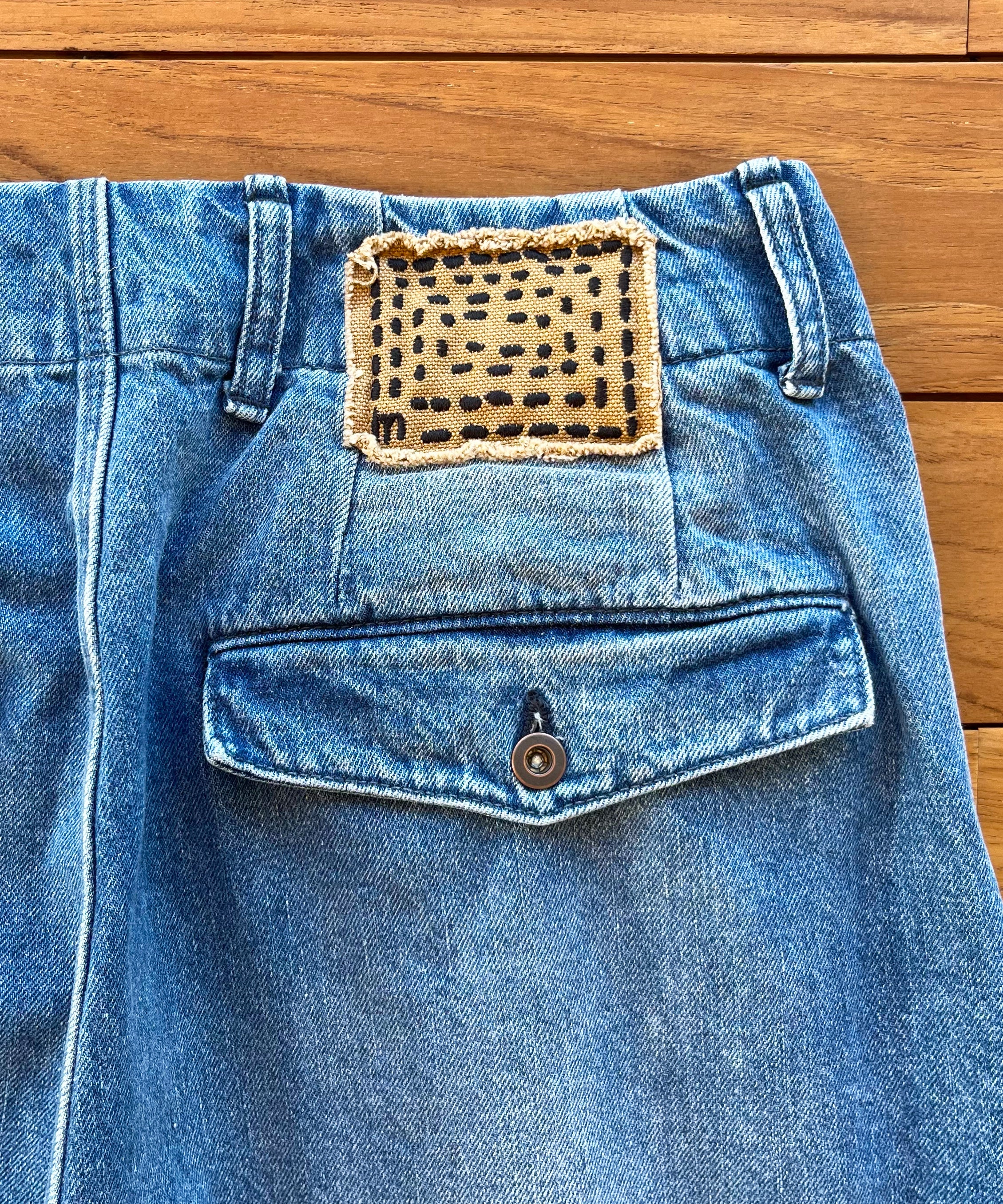 my beautiful landlet Tucked wide denim pants "BLUE"