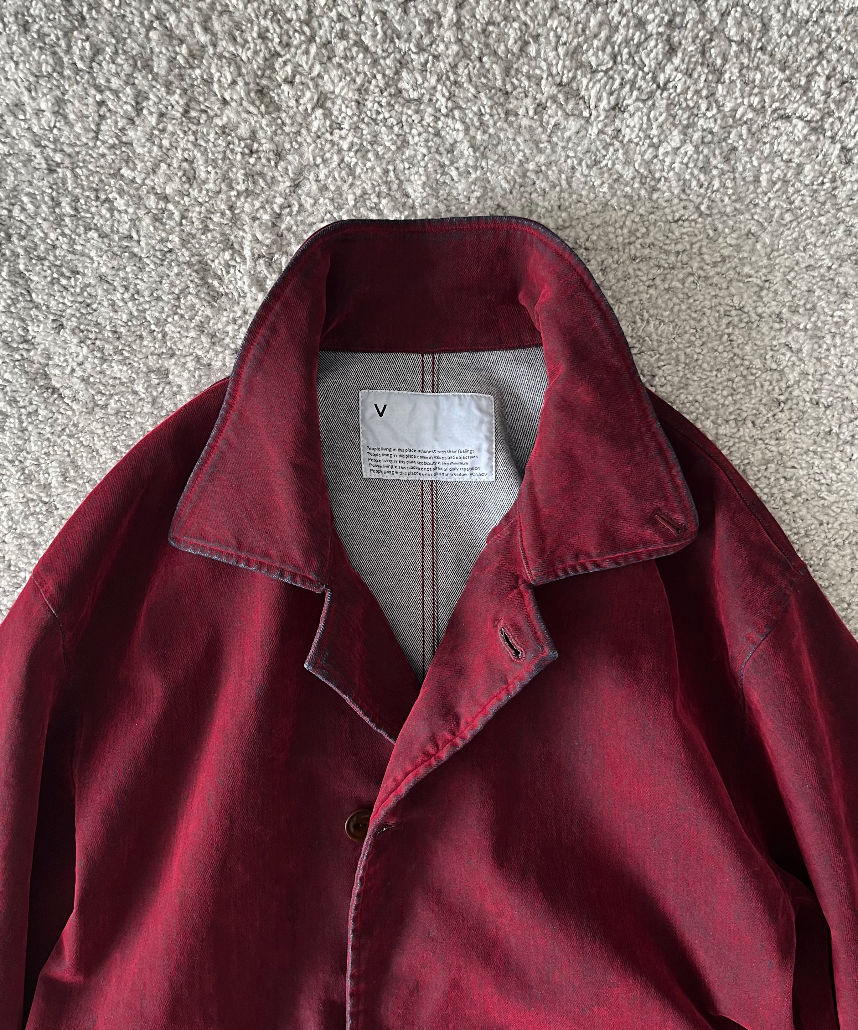 VOAAOV Flocky denim coverall jacket “RED”