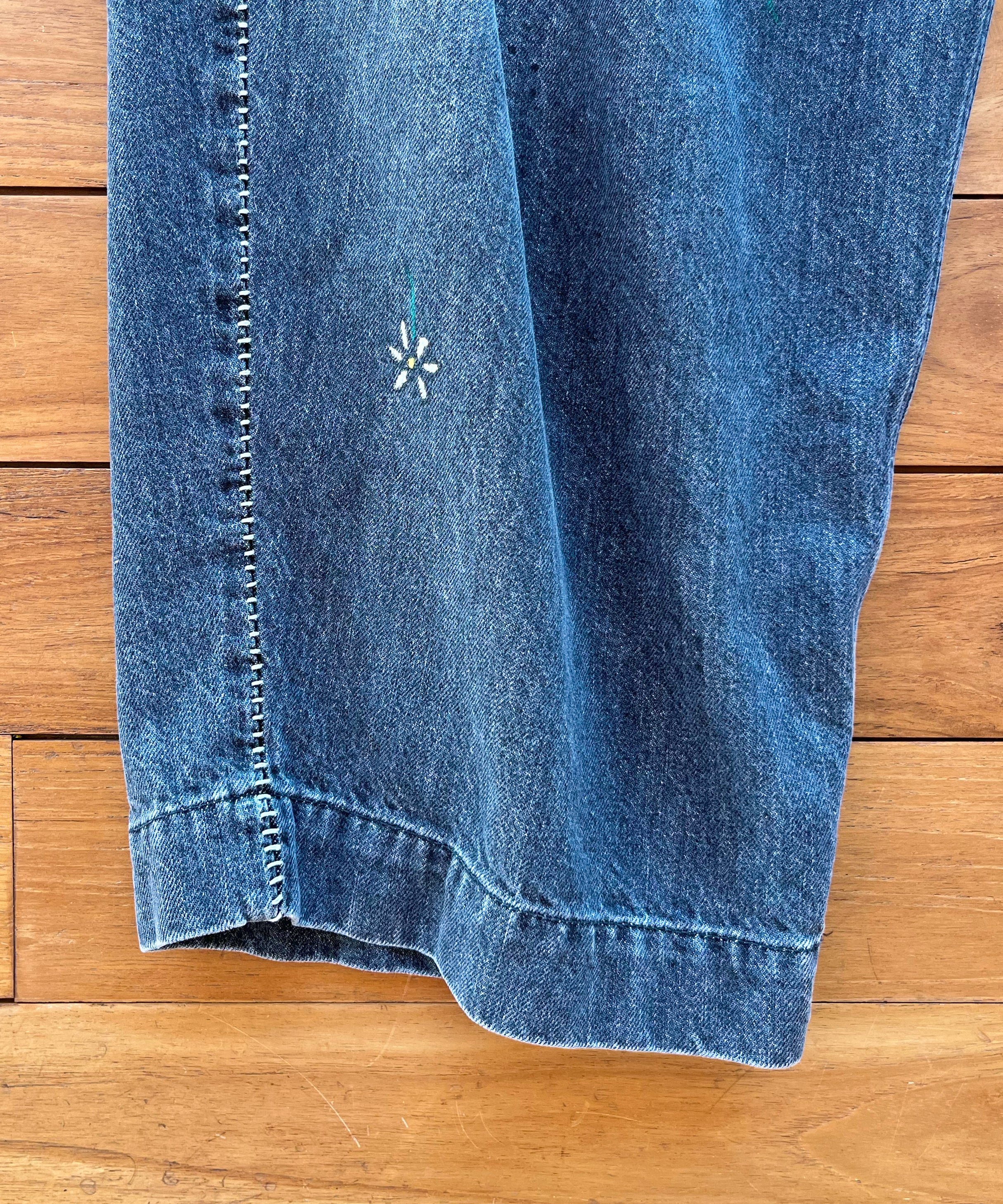 my beautiful landlet Tucked wide denim pants "BLUE"