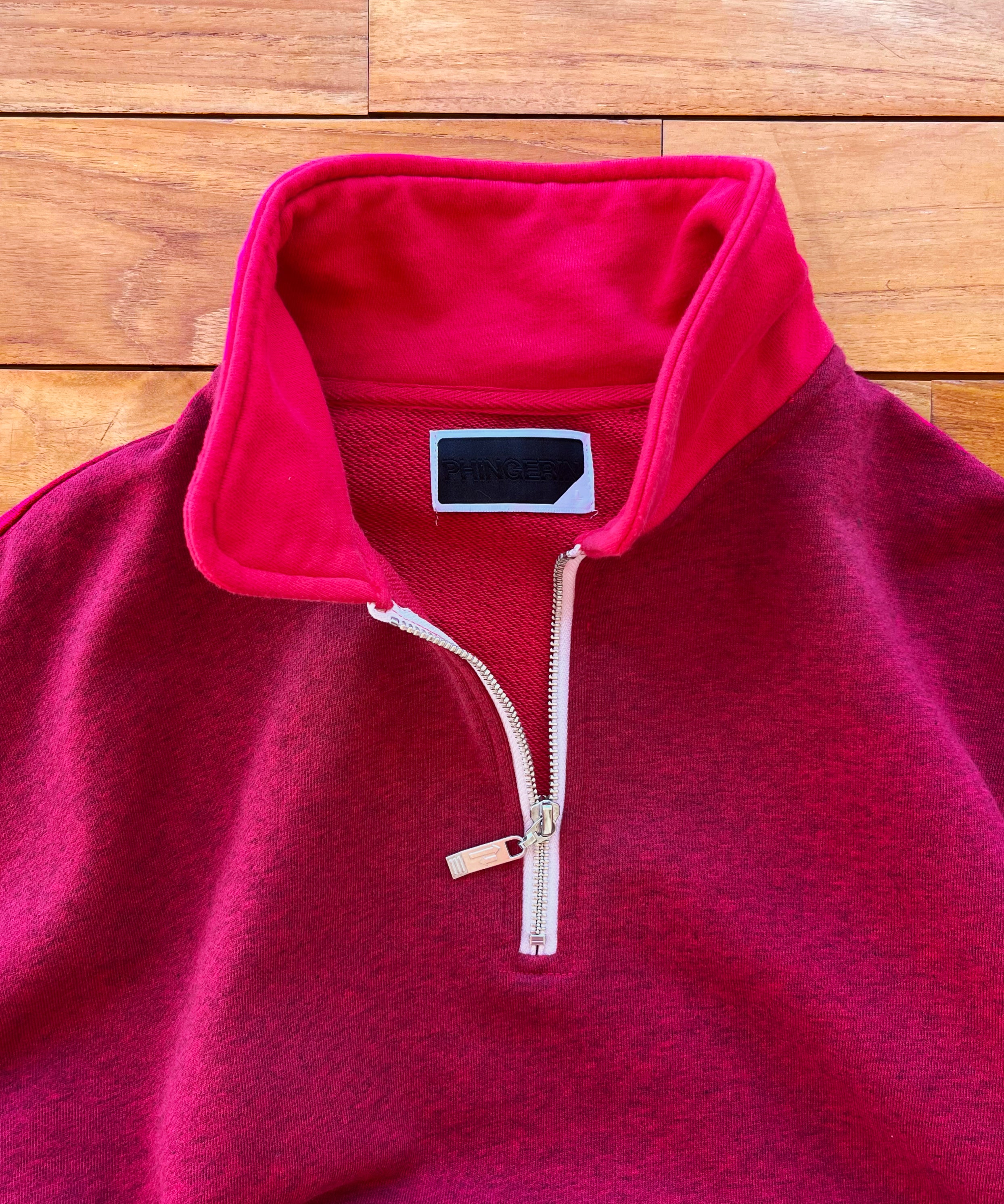 PHINGERIN Half-zip collar sweatshirt dyed heather "B:RED"